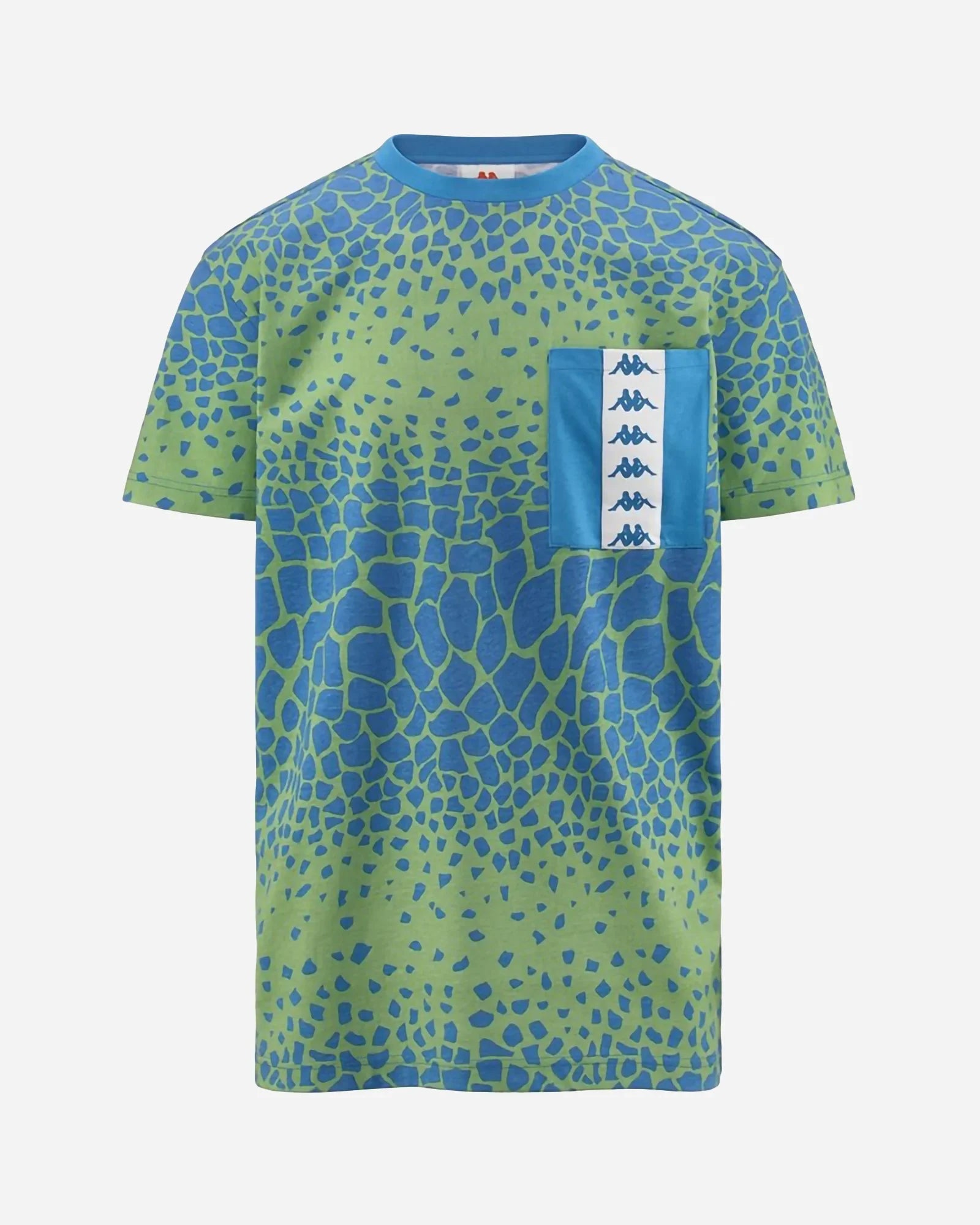T-shirt Homme Kappa Banda 222 - Vert FAPO GRAPHIQUE - Coton, Coupe Regular, Neuf Avec étiquettes