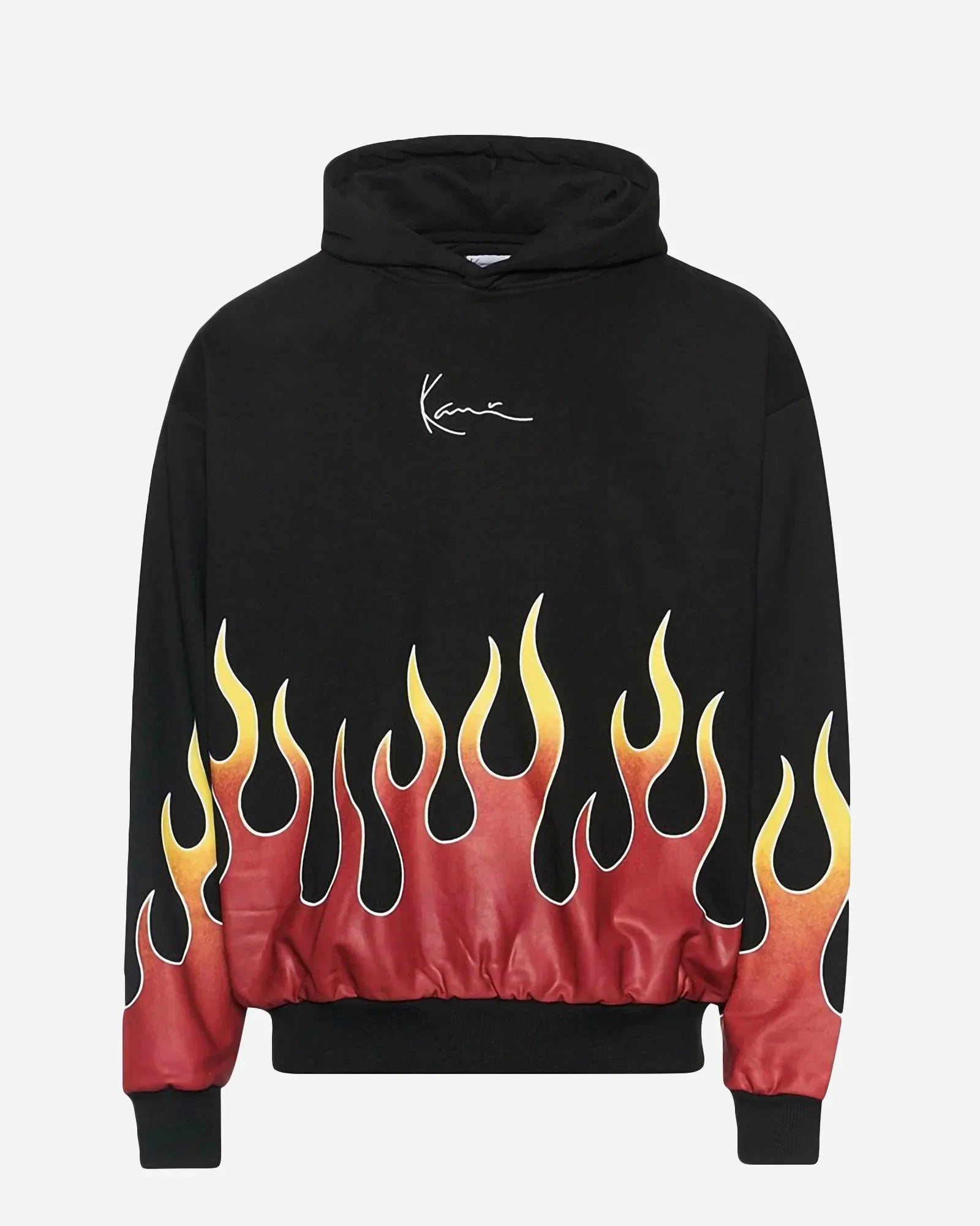 トップス CHALLENGER FLAMES HOODIE Karl Kani Small Signature Flame Hoodie Black Astrofat Streetwear Shop