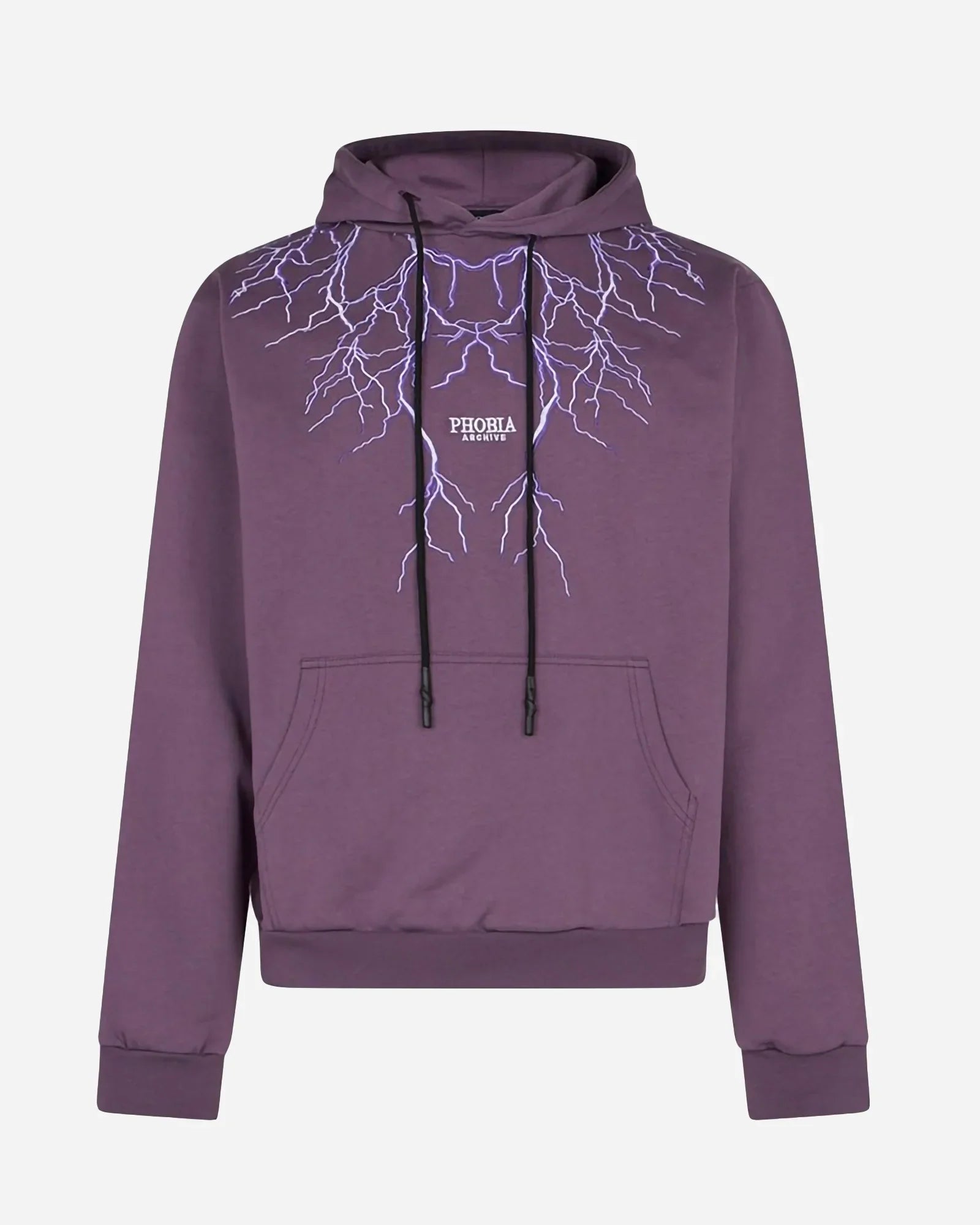 Purple Phobia Hoodie with Embroidered Lightning - Astrofat 