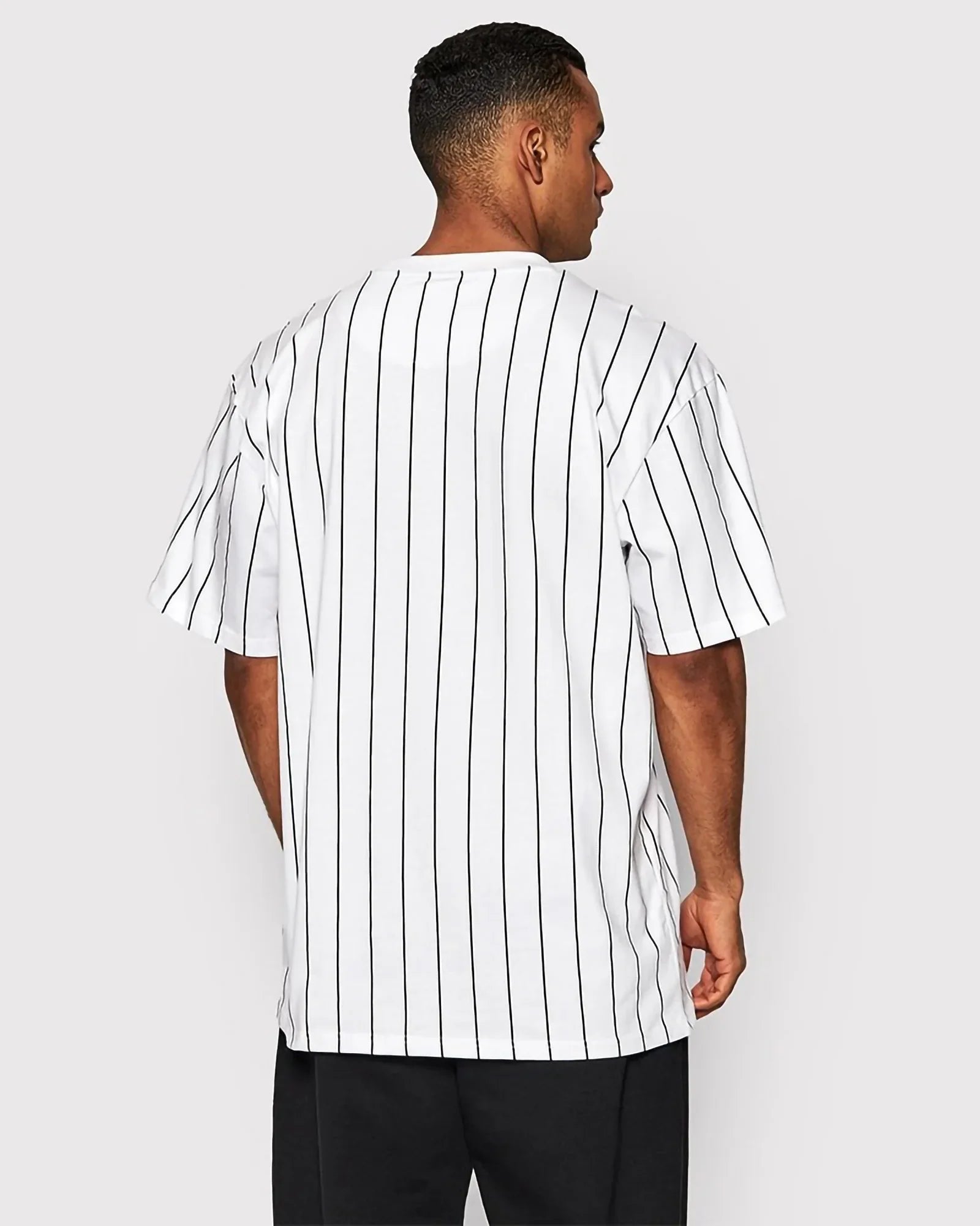 Karl Kani Kk Small Signature Pinstripe Tee White / Black