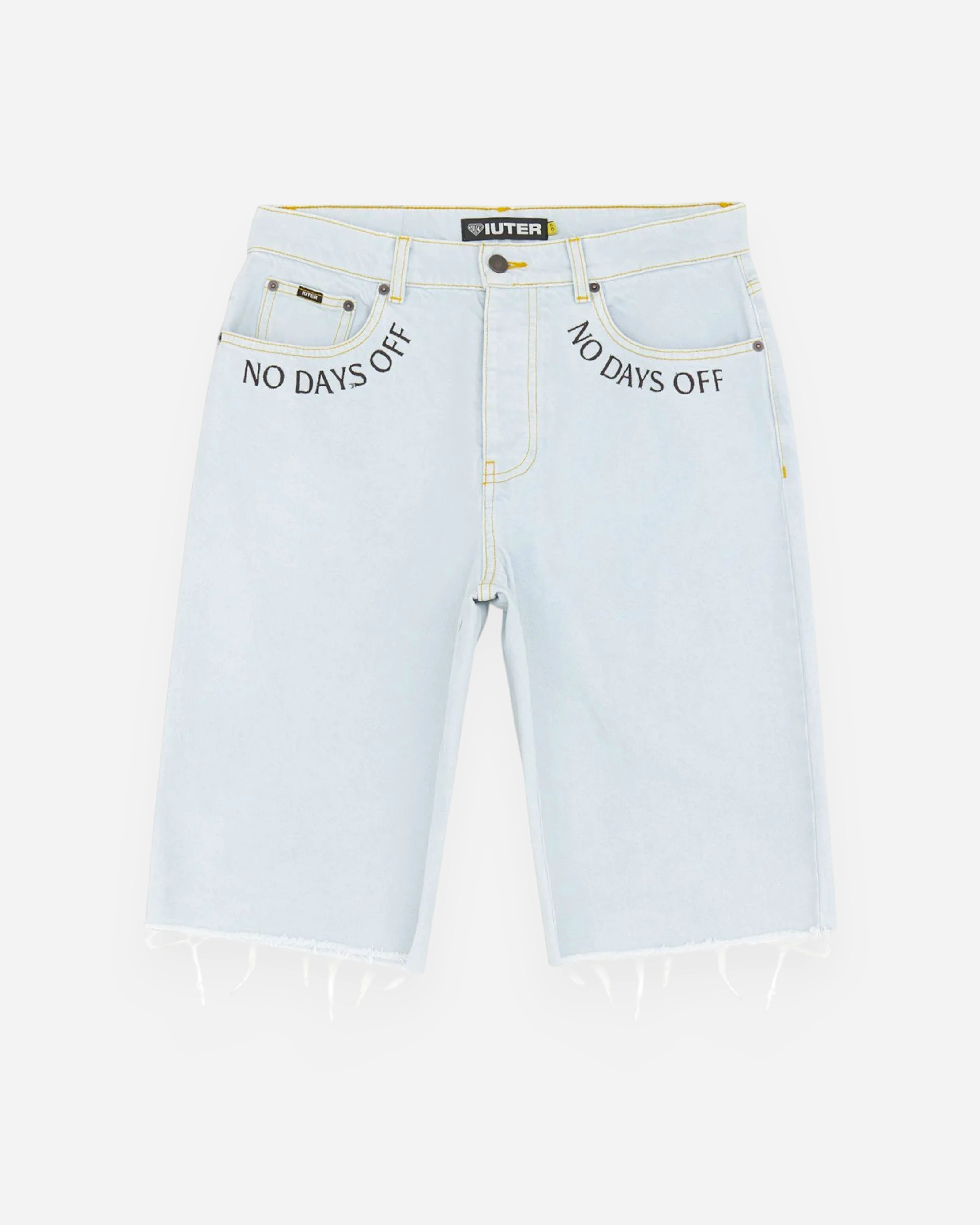 Iuter Stonewashed Fringed Baggy Denim Shorts Stone Wash