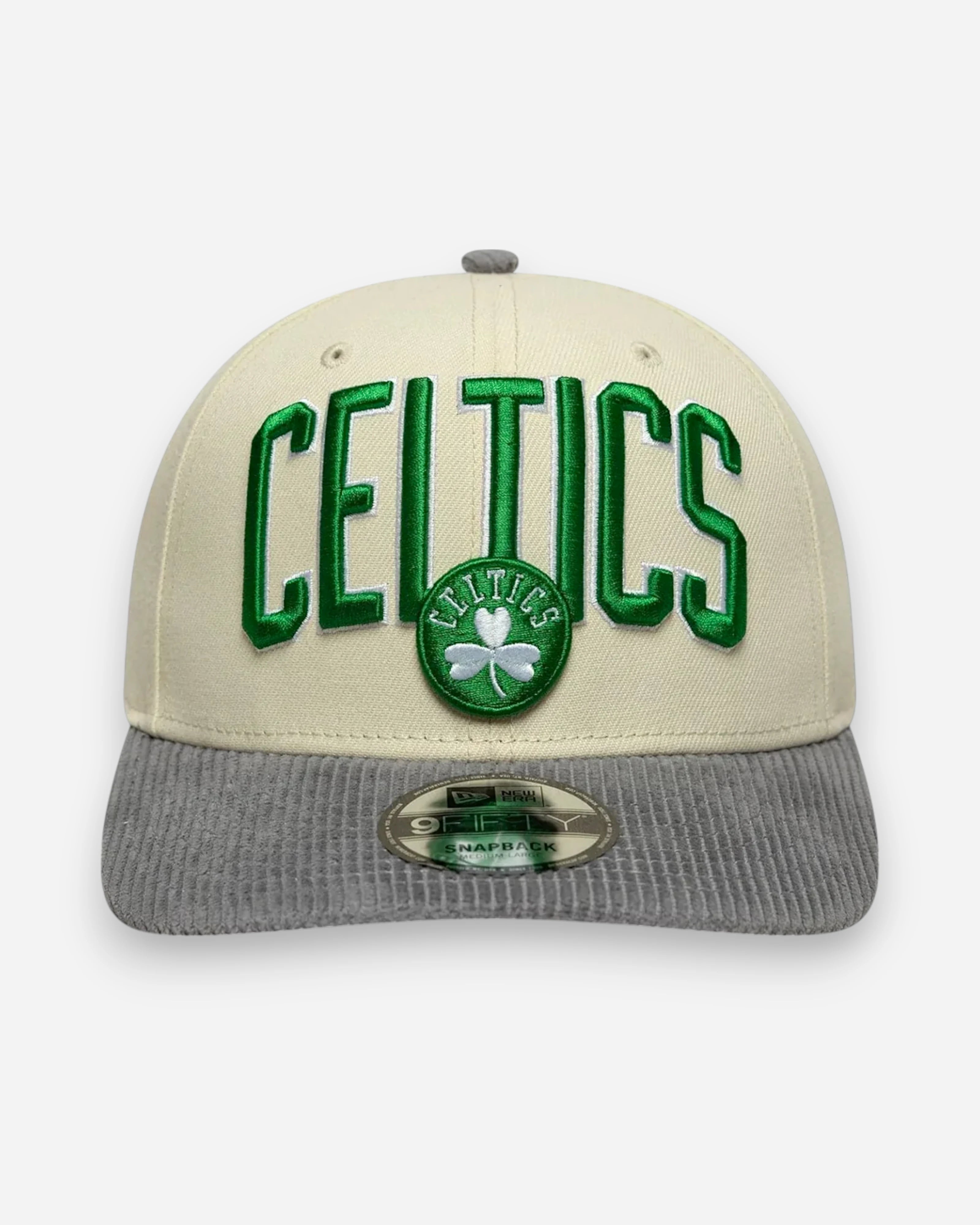 9FIFTY Boston Celtics NBA Cord Visor Snapback Adjustable Cap Cream