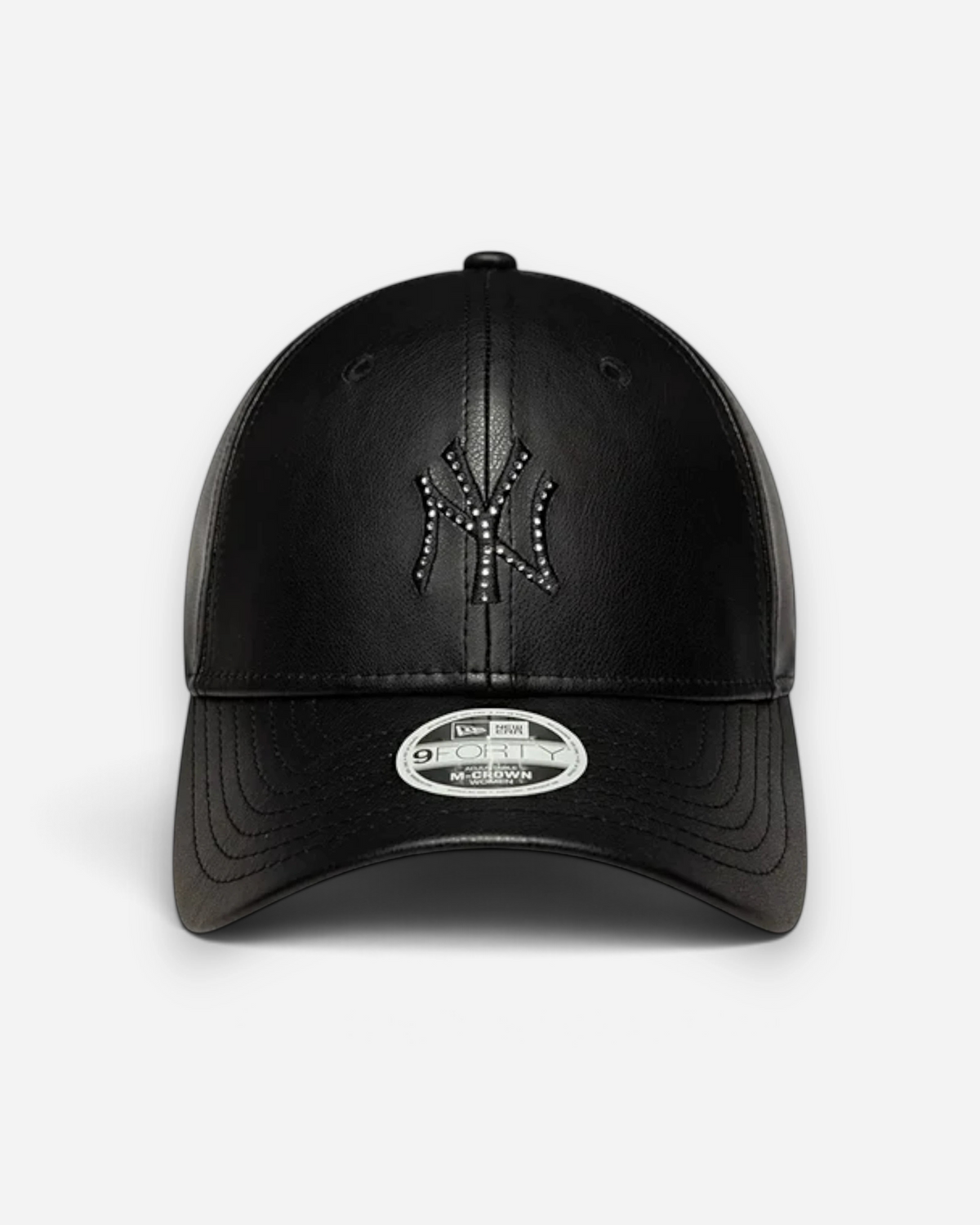 Astrofat black faux leather New York Yankees 9FORTY cap with a diamante embellished logo on the front