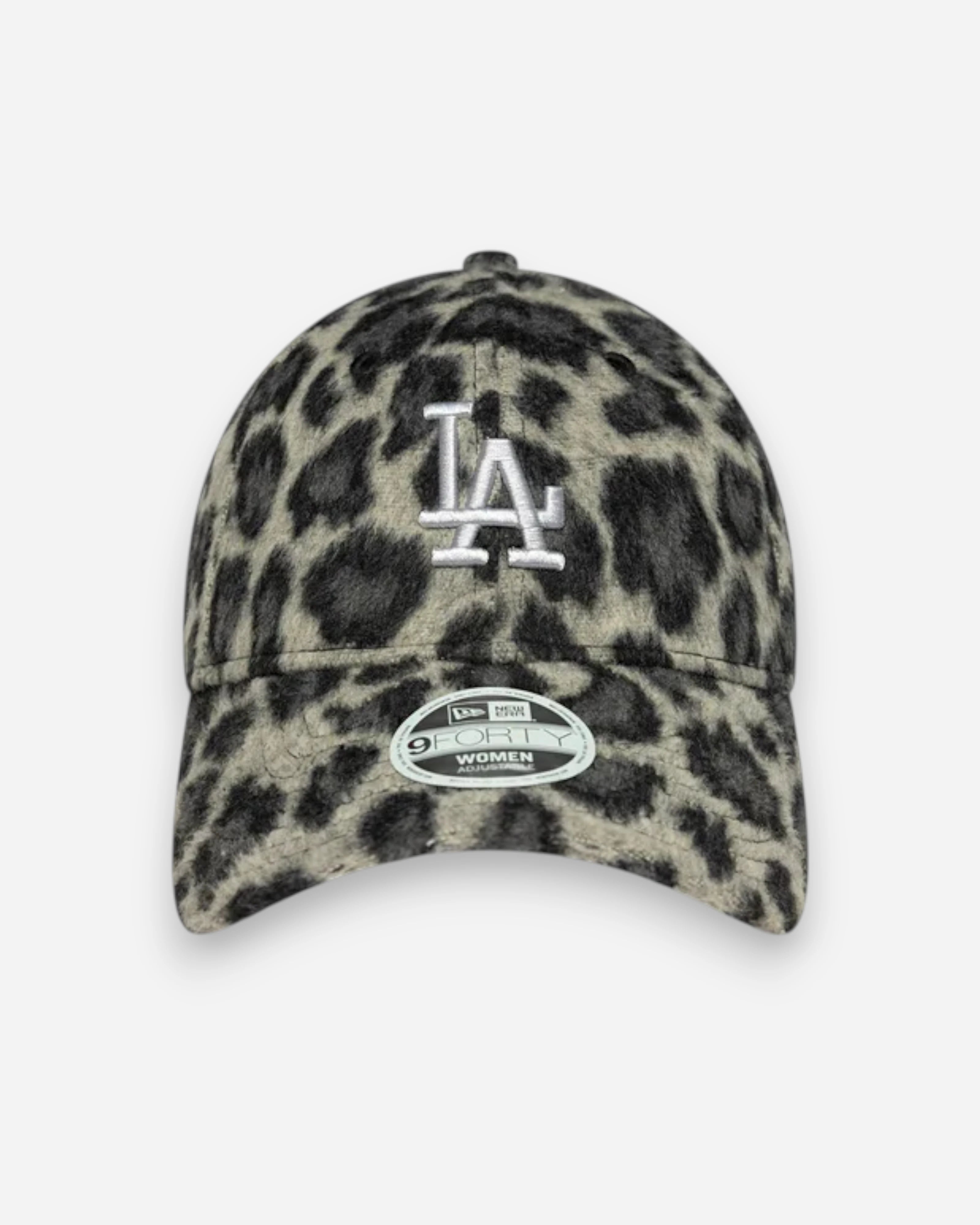 9FORTY Womens MLB Los Angeles Dodgers Adjustable Cosy Animal Leopard Grey
