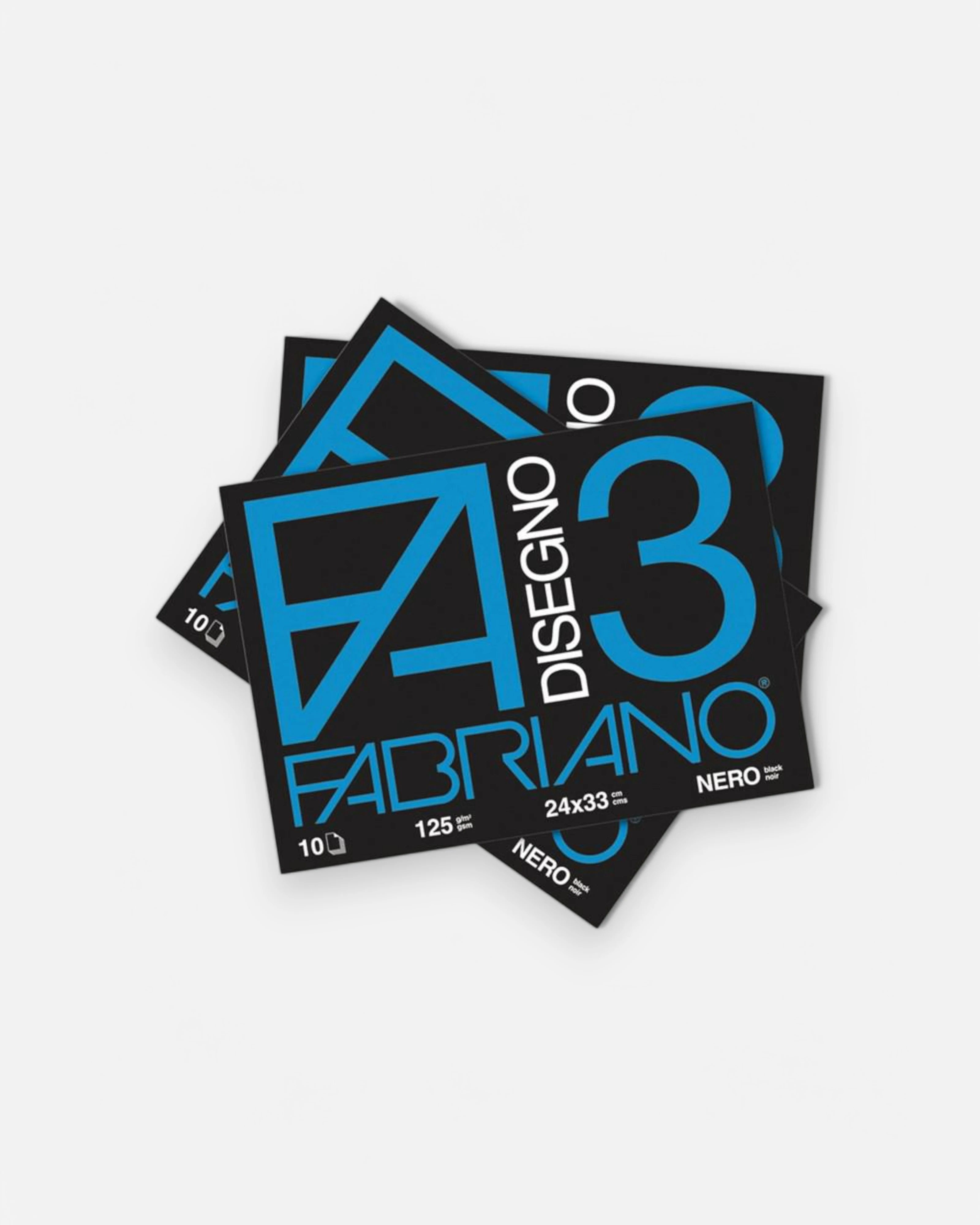 Album Fabriano F3 10x Fogli Liscio 24 x 33cm Nero