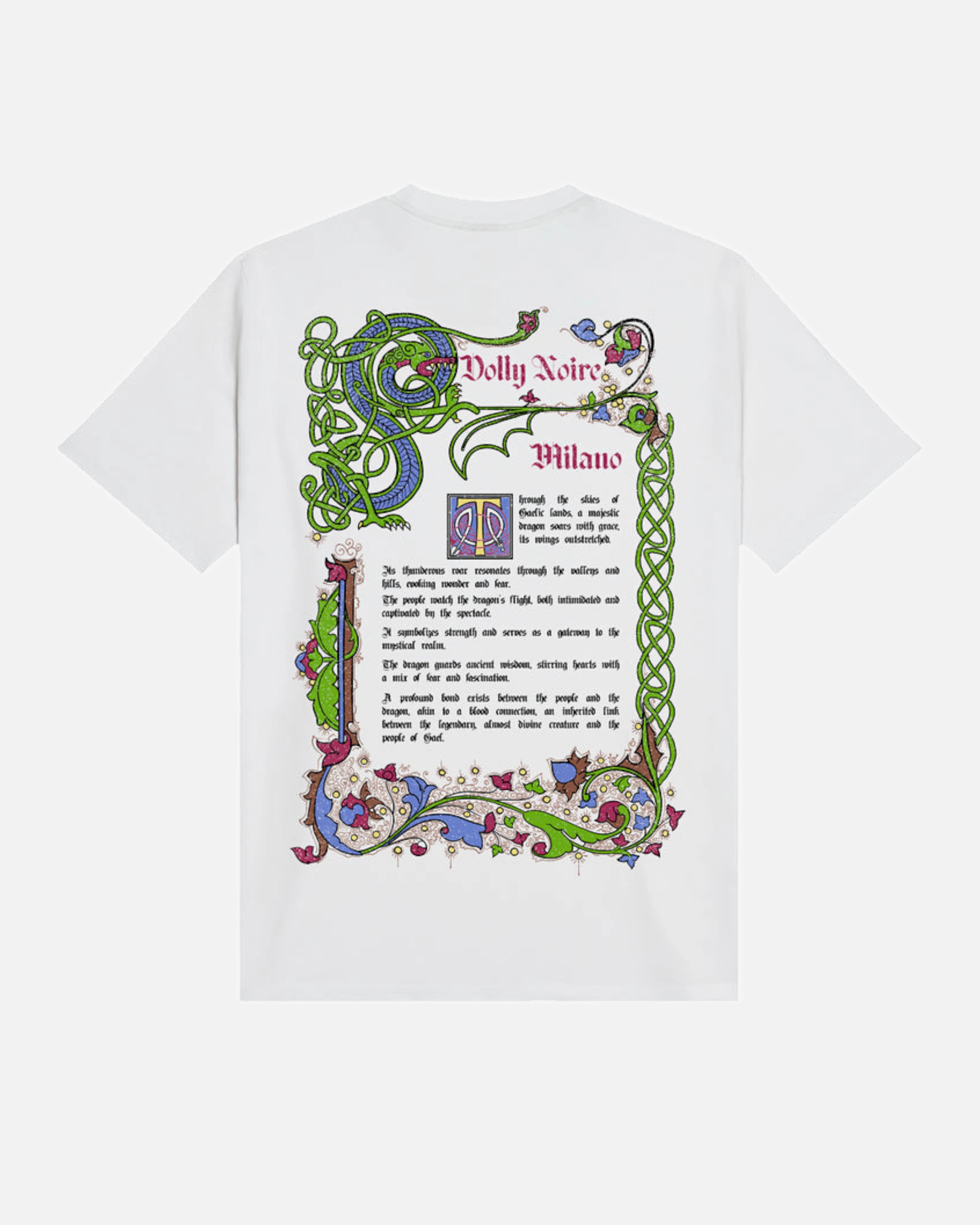 Dolly Noire Dragon Scroll Tee White