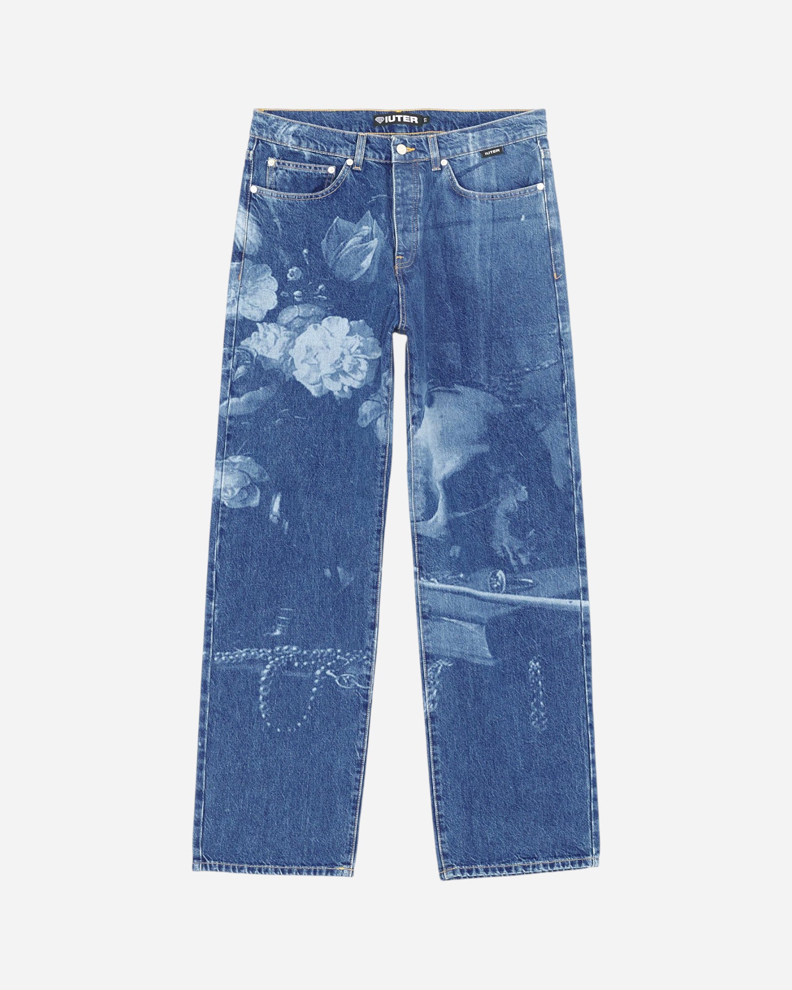 Iuter Still Life Loose Denim Pants Mediumblue