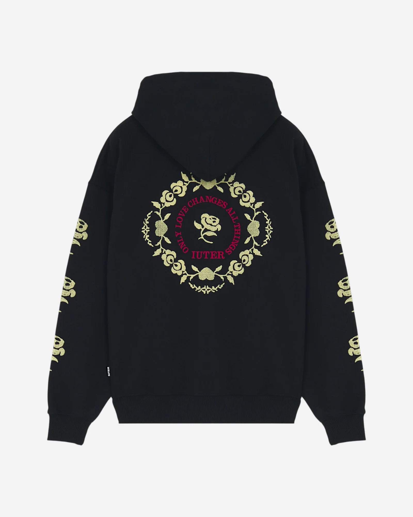 Iuter Floral Zip Hoodie Black