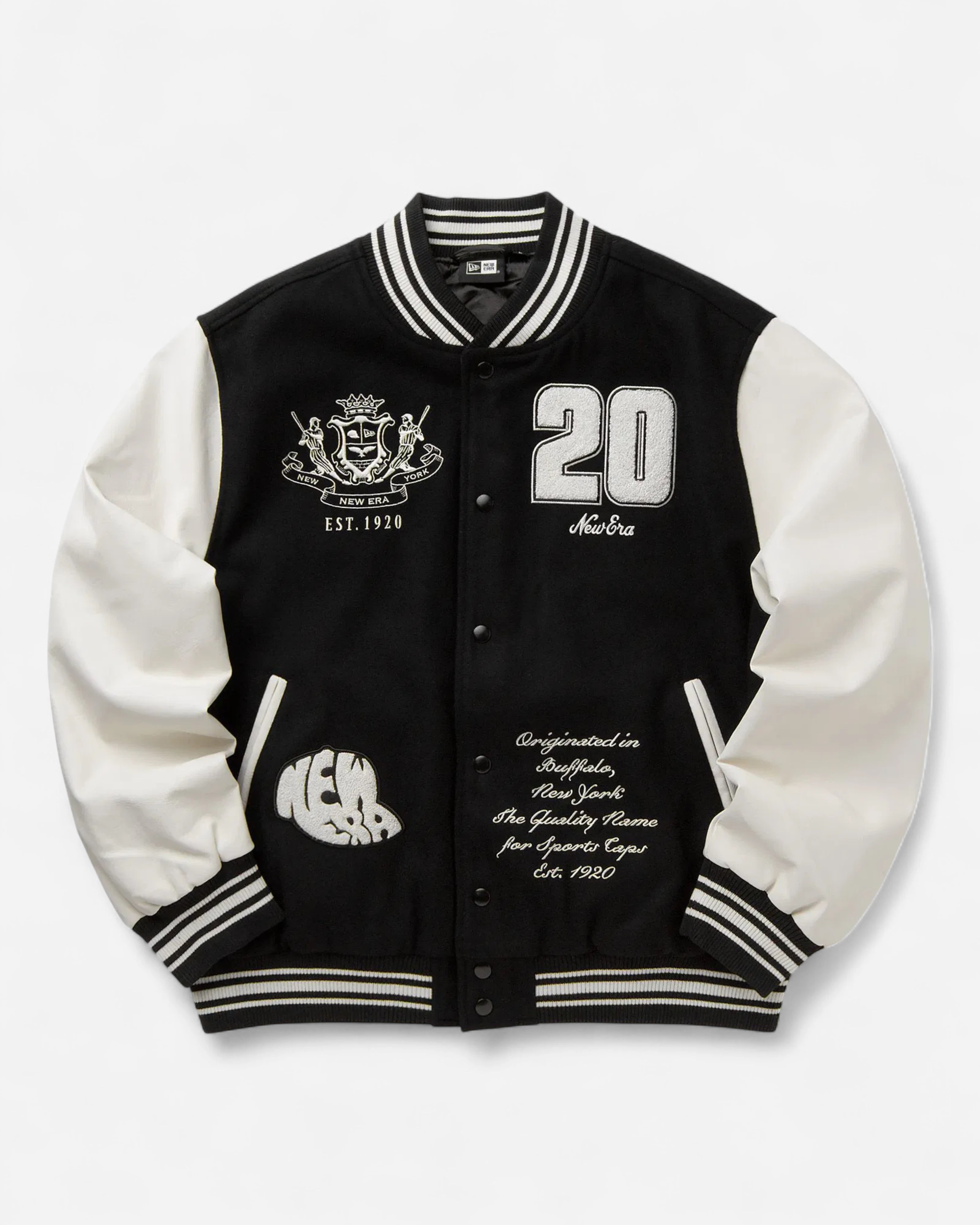 New Era Patch Varsity Jacket Black