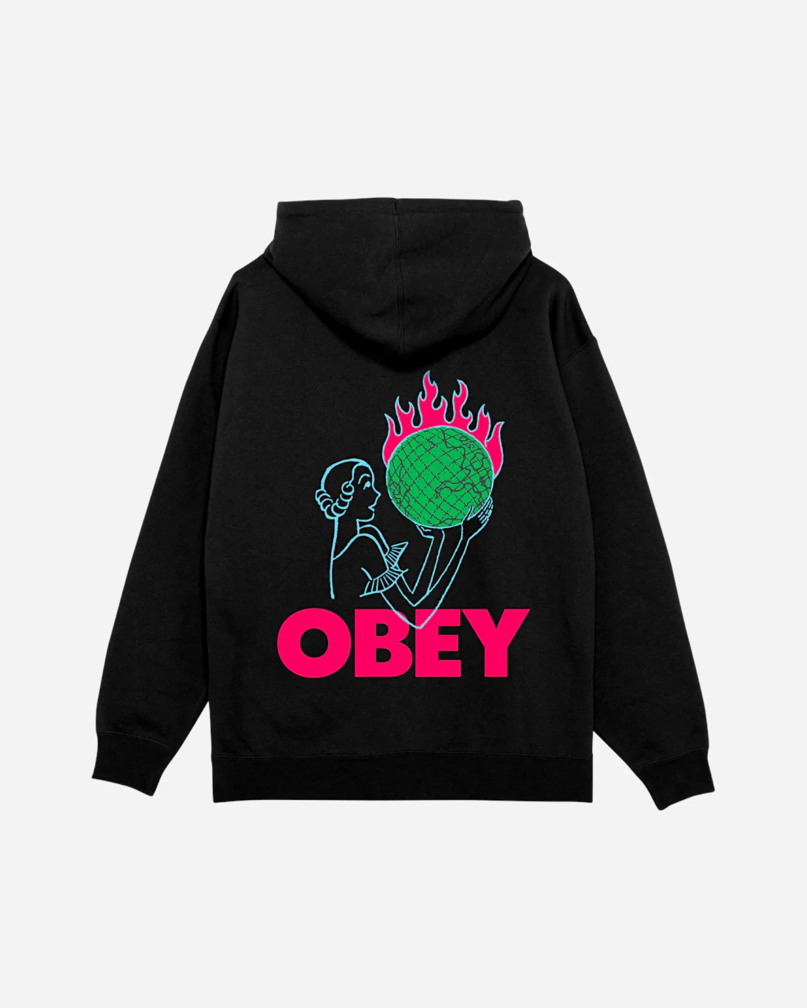Obey World In Flames Fleece Pullover Black