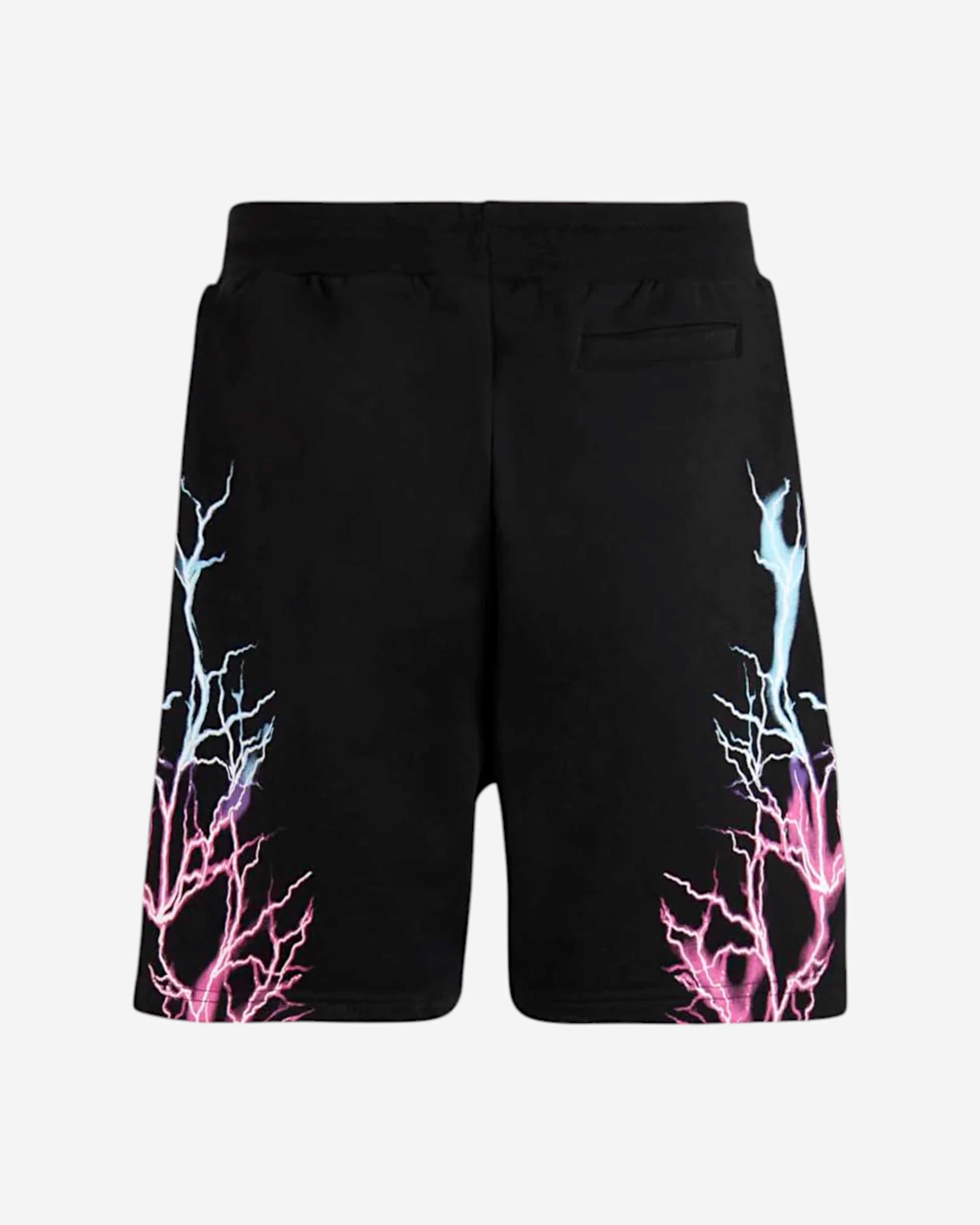 Blue and Pink Lightning Black Shorts