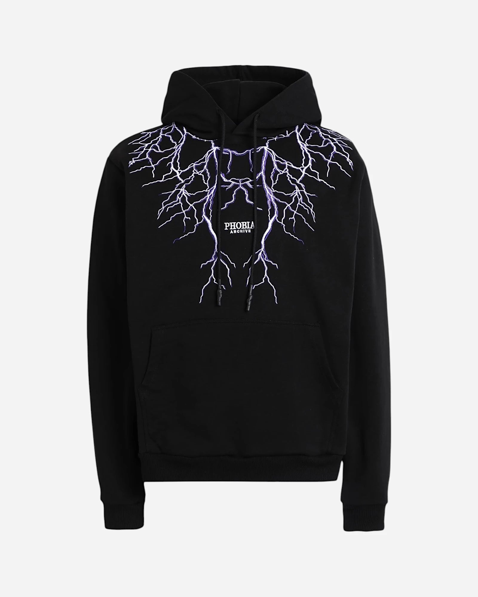 Purple Lightning Embroidery Hoodie