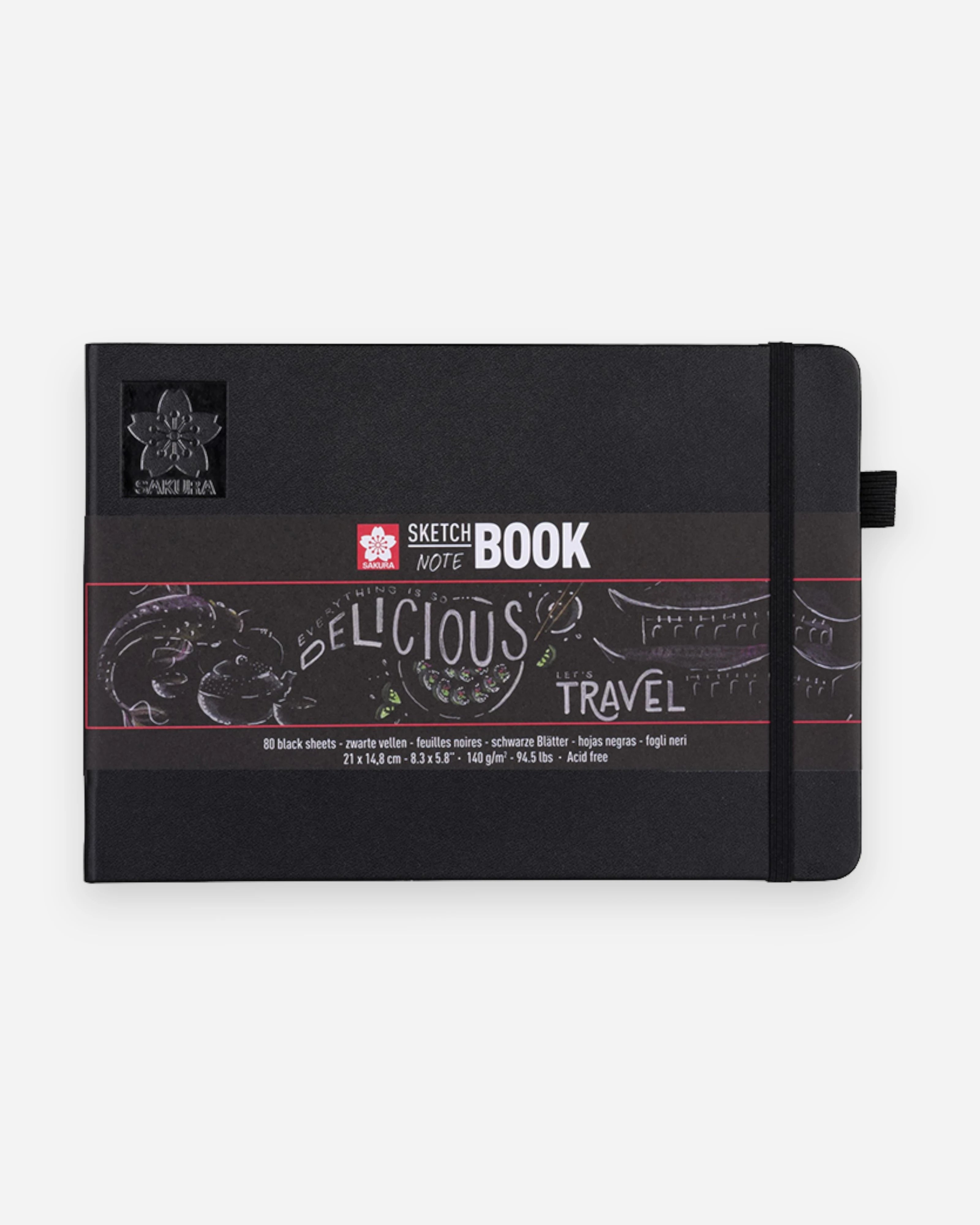 Sketch/Note Book Landscape Black 21x14,8cm