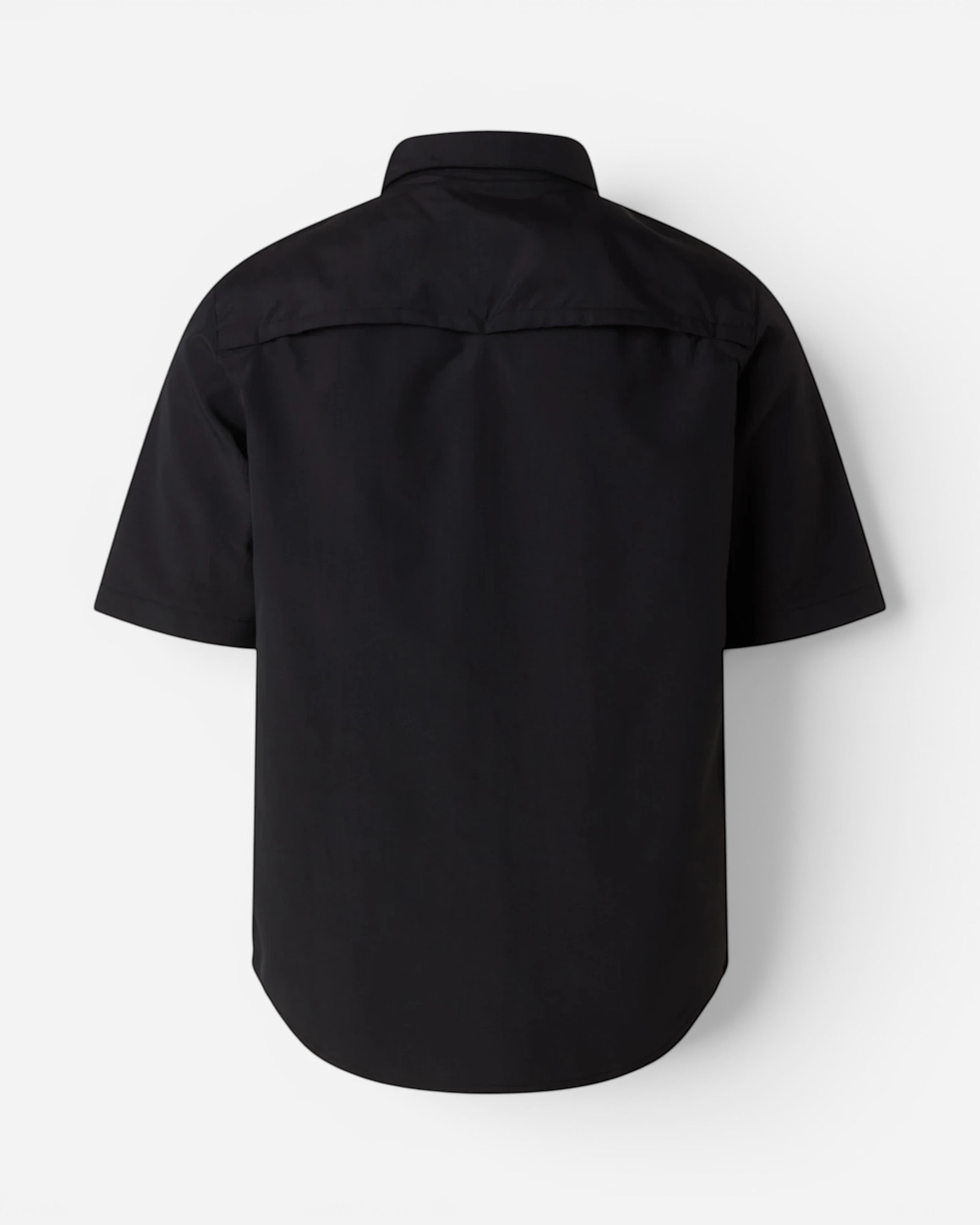 The North Face black nylon short-sleeve shirt with a full zip and elasticated cuffs.