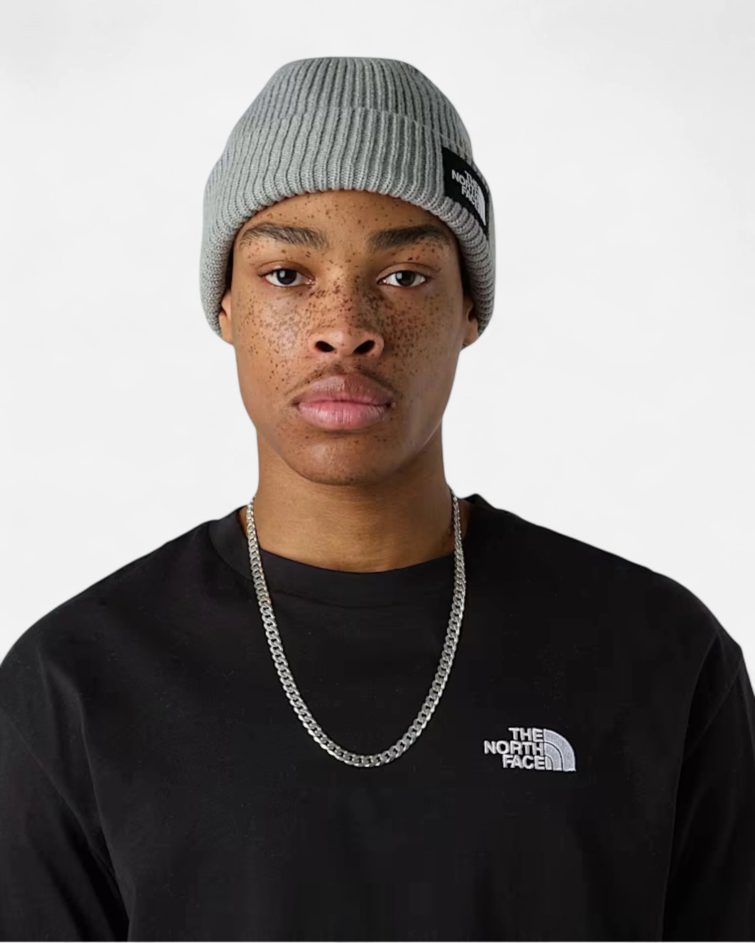 Salty Lined Beanie Light Grey Heather