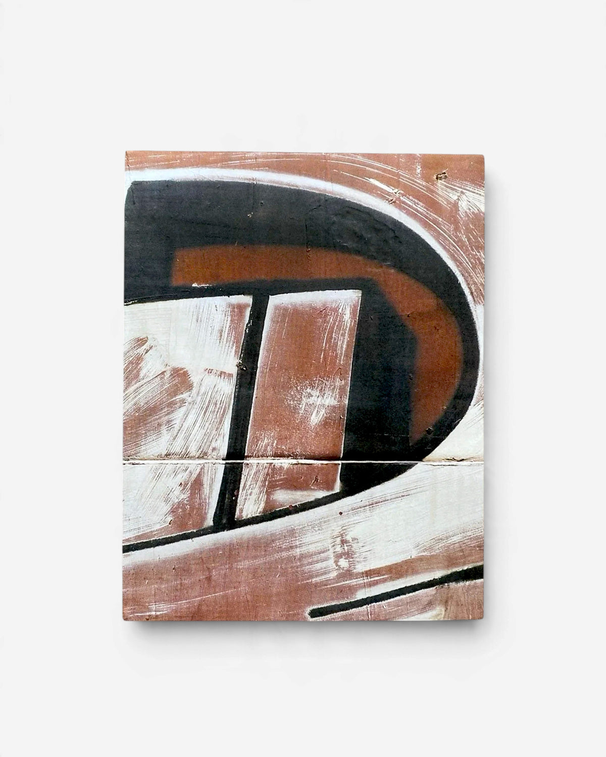 Astrofat book cover 121/183 by Boris DELTA Tellegen featuring abstract white and black graffiti on a brown train car