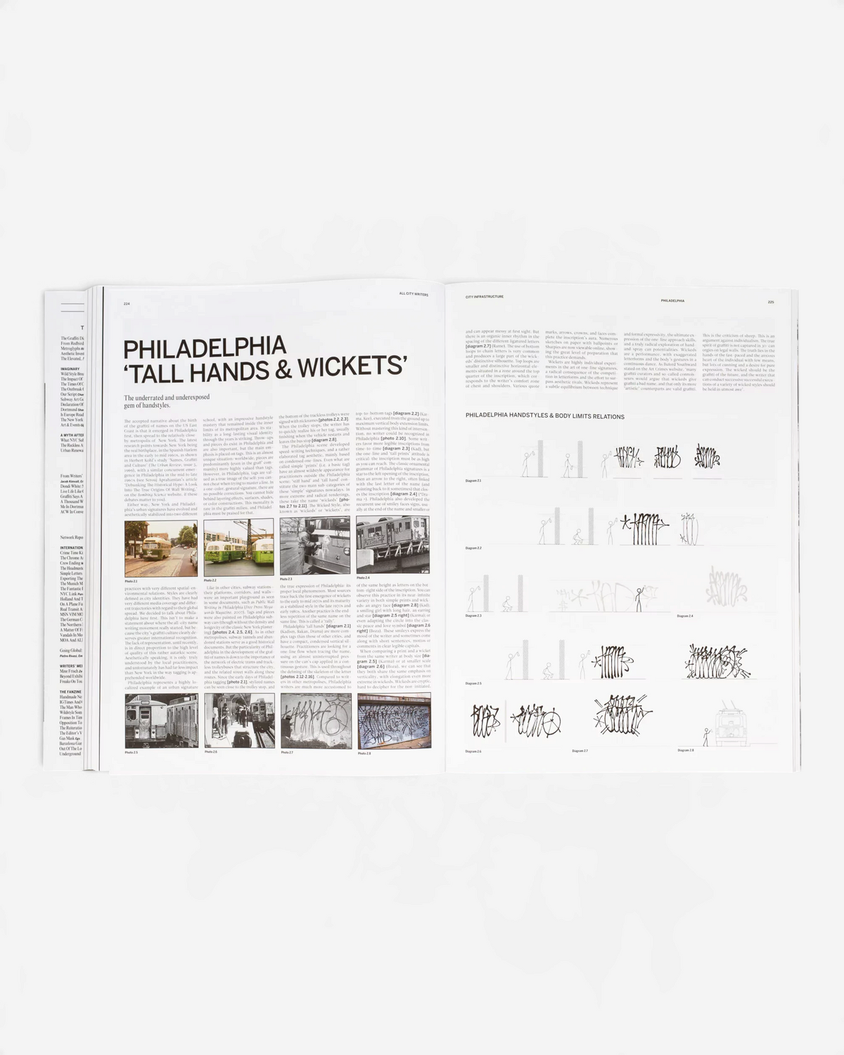 A spread from the Astrofat All City Writers Edition X book showing detailed text and diagrams about graffiti styles.