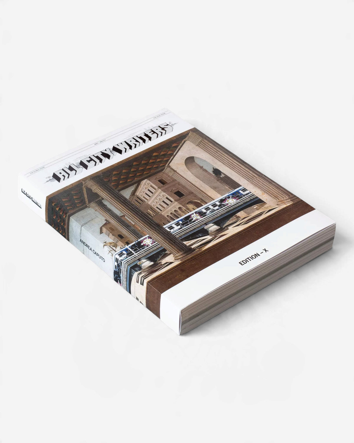 Astrofat All City Writers Edition X book featuring a cover with classical architecture and graffiti on a train