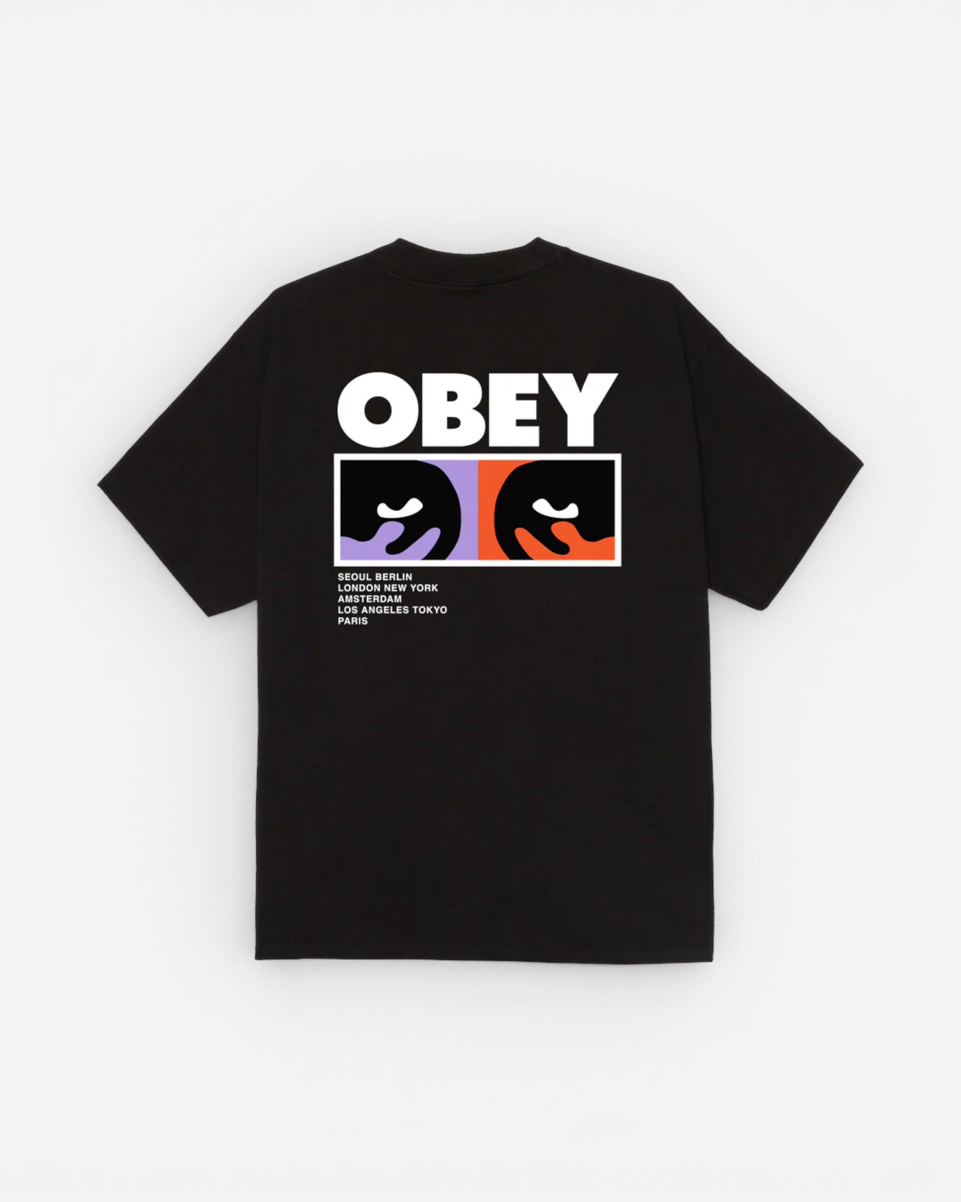 Astrofat Always Watching Classic Tee in black 100% cotton with a graphic print on the front and back.