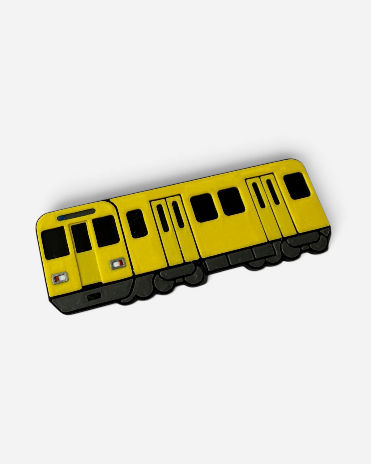 Astrofat Berlin U-Bahn 1 train magnet in iconic yellow and black, 3D printed FDM design, 7.5cm long.