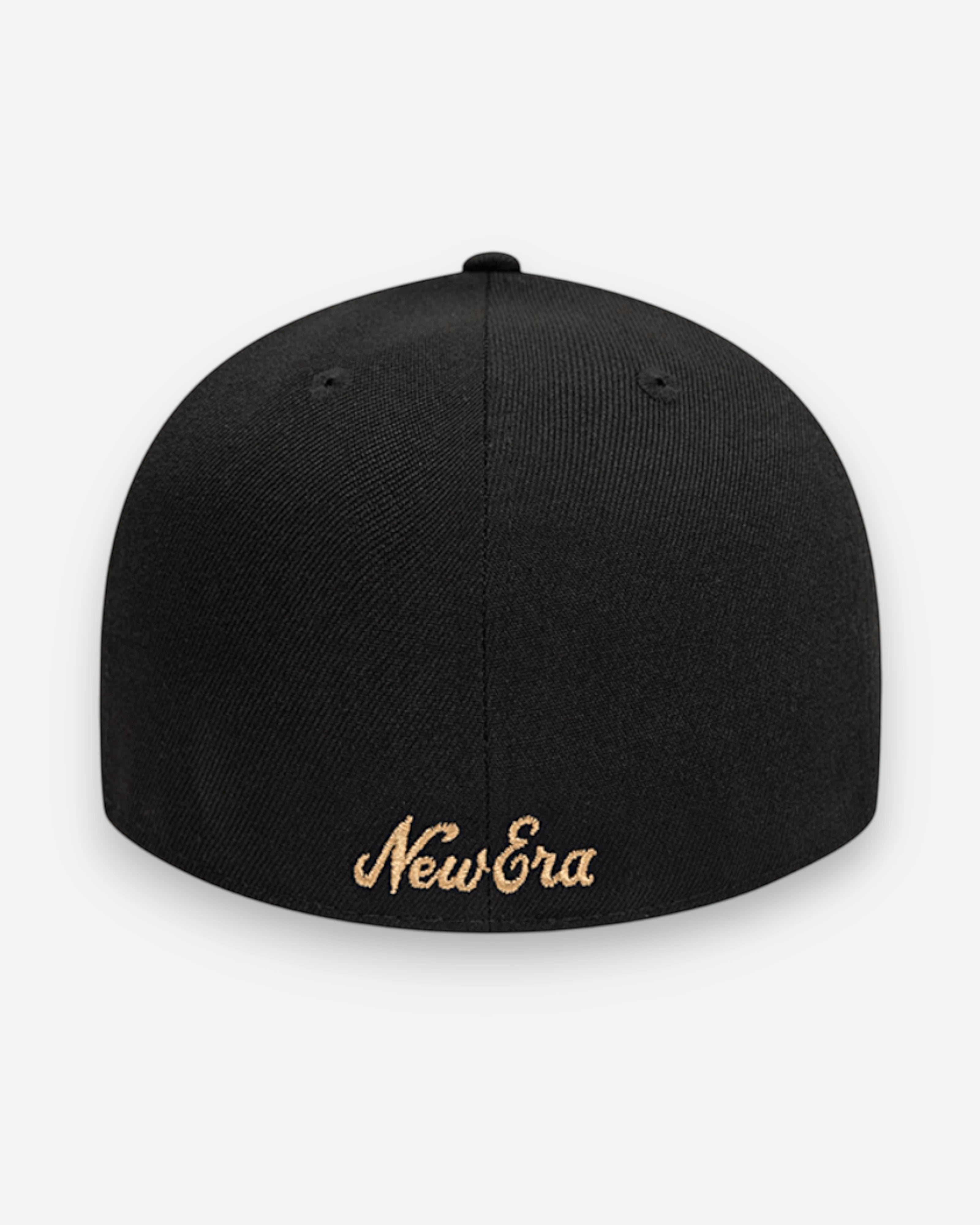 Astrofat black 59FIFTY low profile cap with a flat brim and embroidered New Era logo on the back.