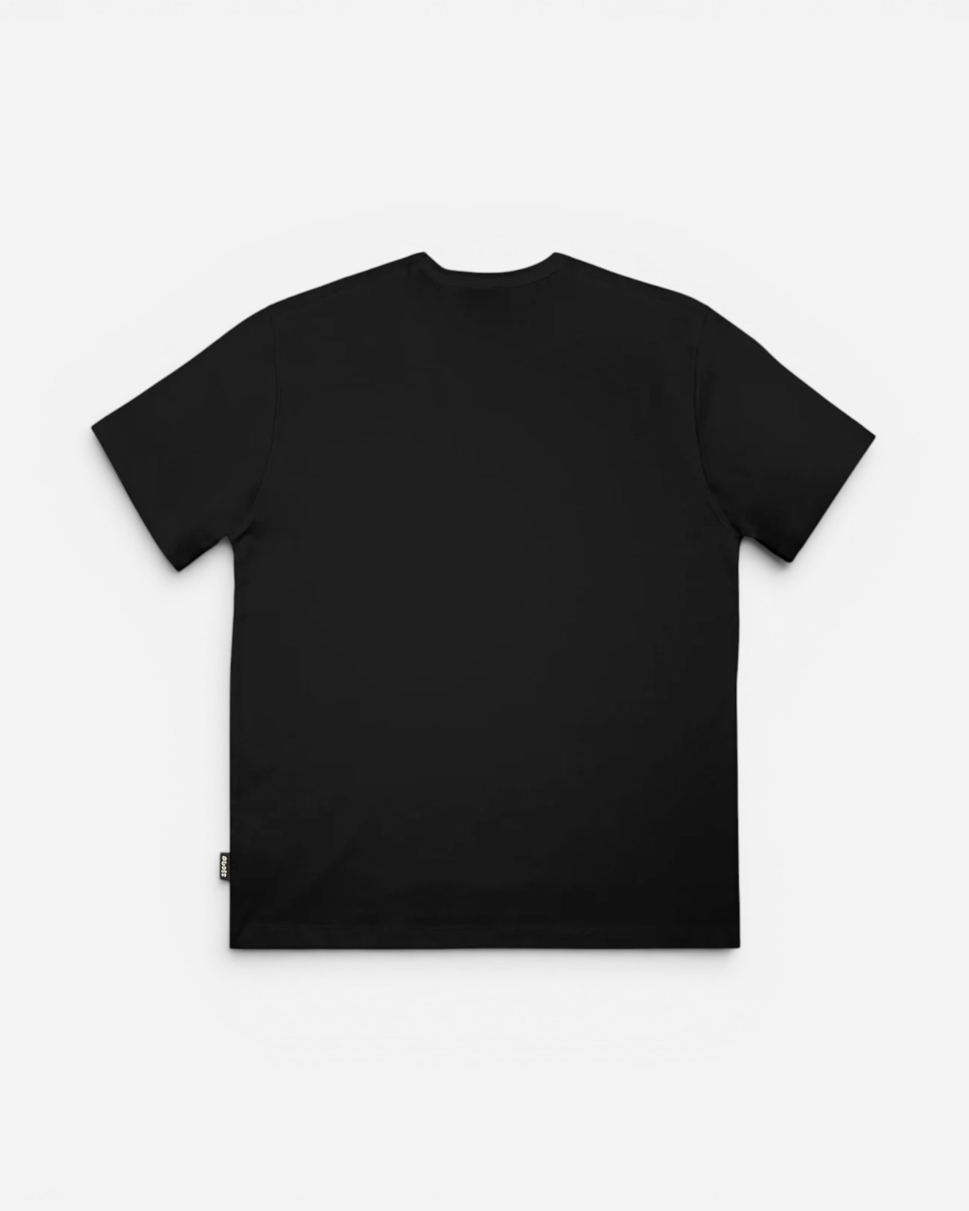 Astrofat black 100% organic cotton t-shirt with a graphic print of a bird's head. Classic fit with reinforced shoulders and neck.