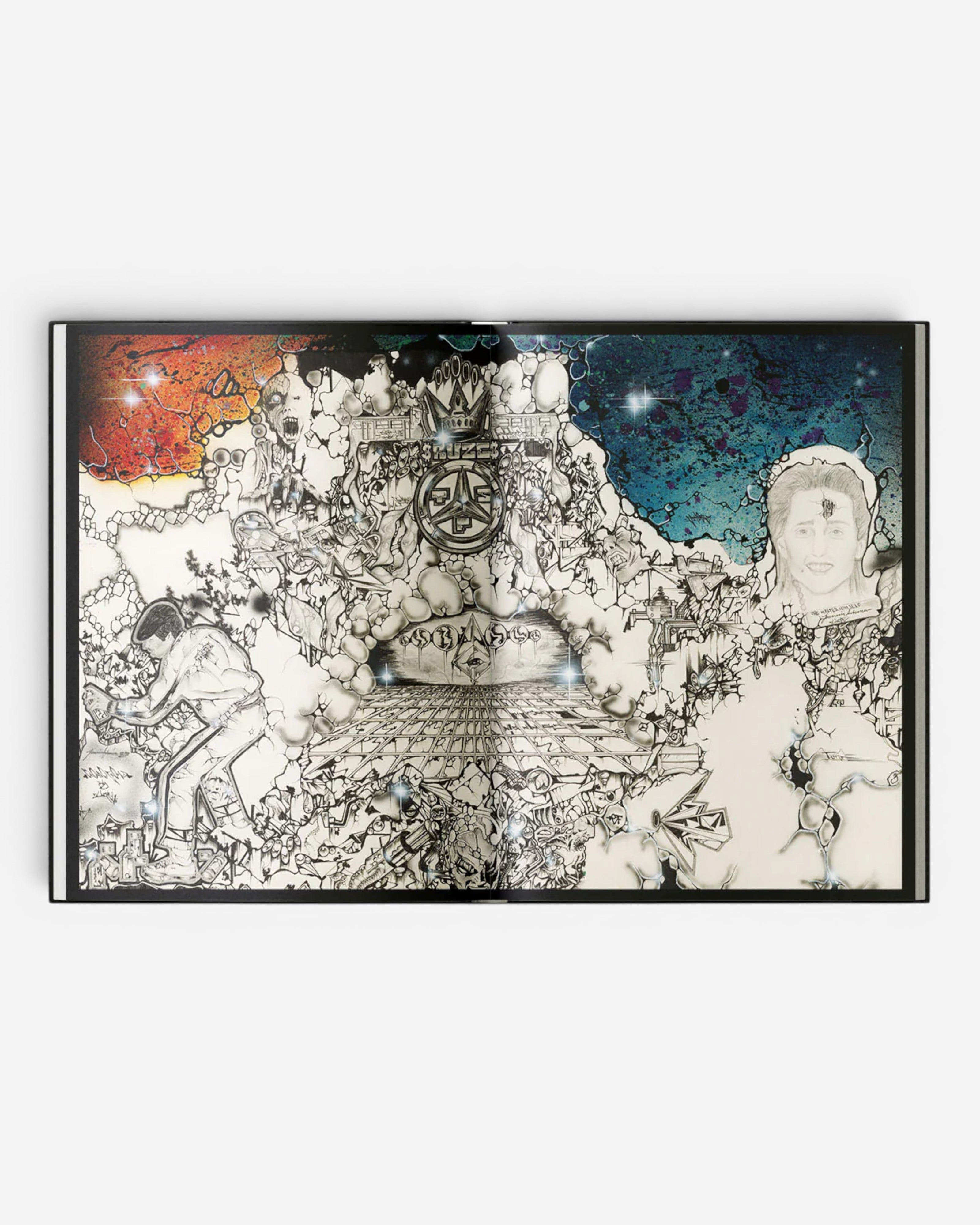 Blackbook Legacy TSC x NSA book cover featuring intricate graffiti art, sketches, and portraits. Astrofat.