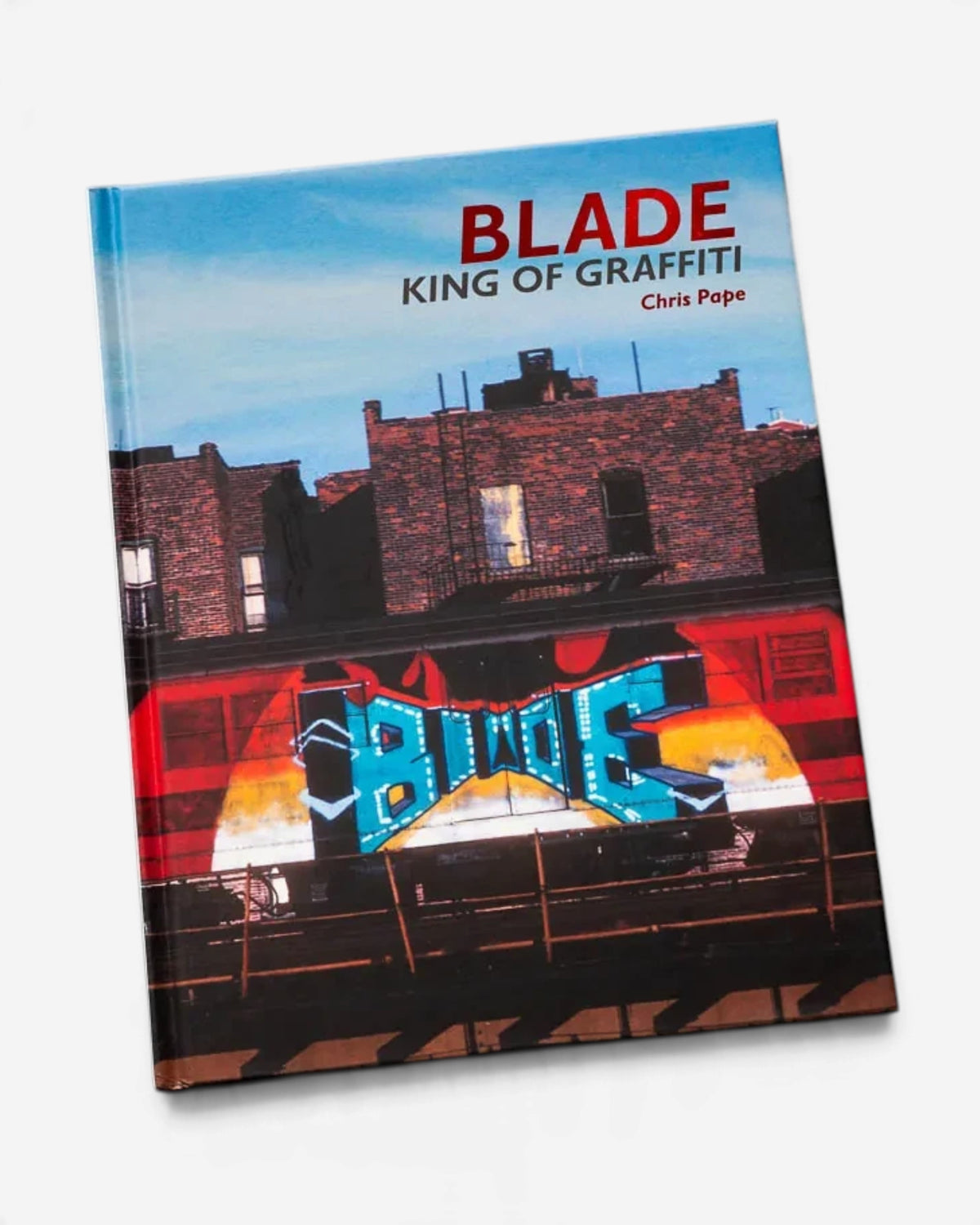 Astrofat BLADE King Of Graffiti hardcover book featuring a vibrant train graffiti art cover on a grey background.
