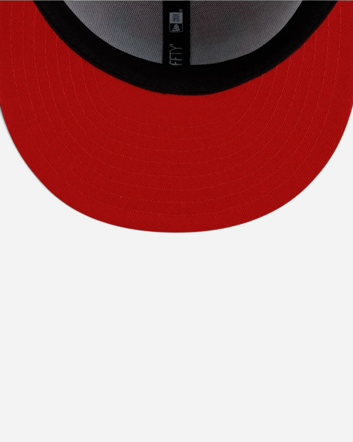 Astrofat 59FIFTY Chicago Bulls cap featuring a red flat visor and black interior sweatband with New Era branding.