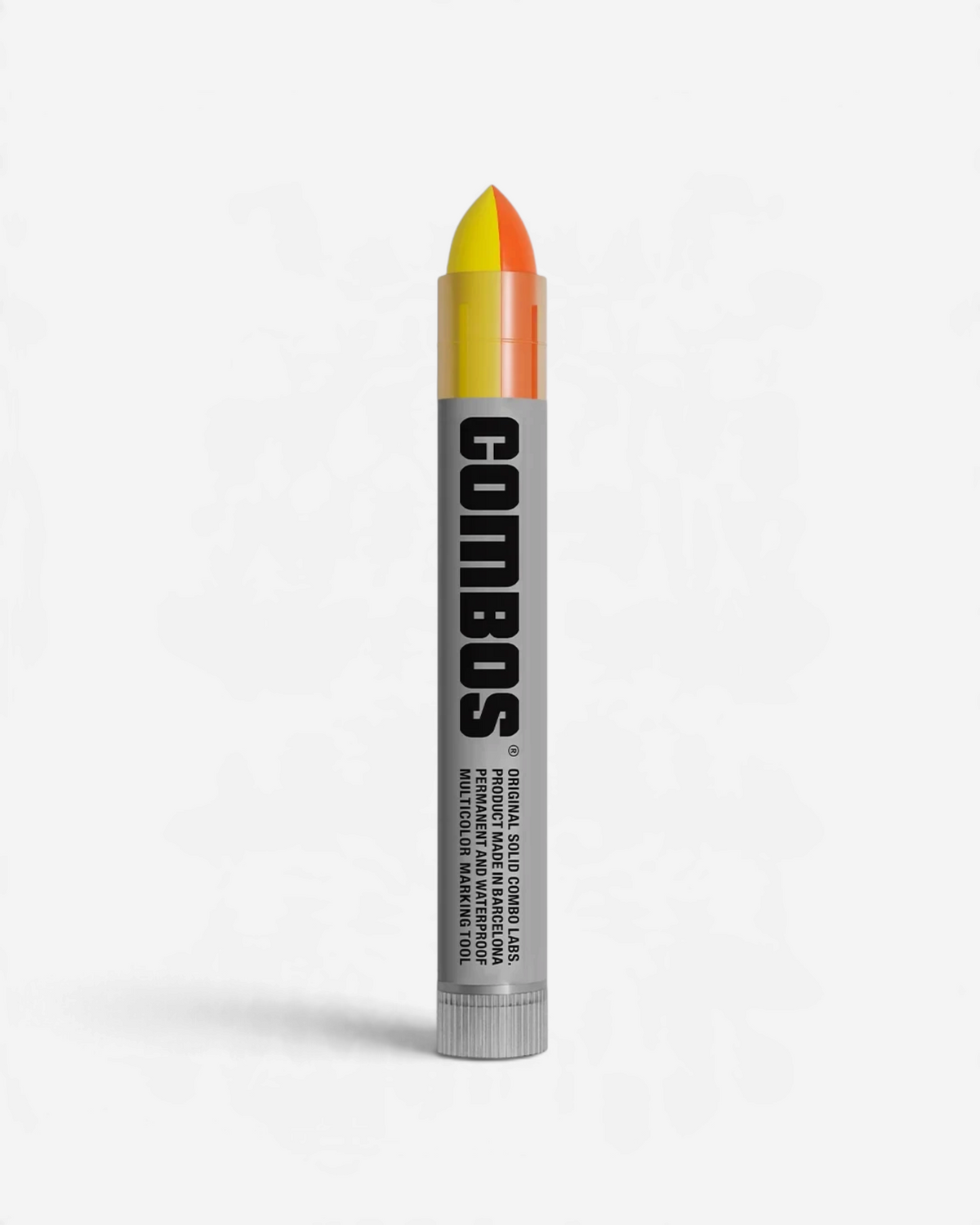 Astrofat Combos solid marker in yellow and orange, featuring a multi-cut tip for graffiti and artistic marking.