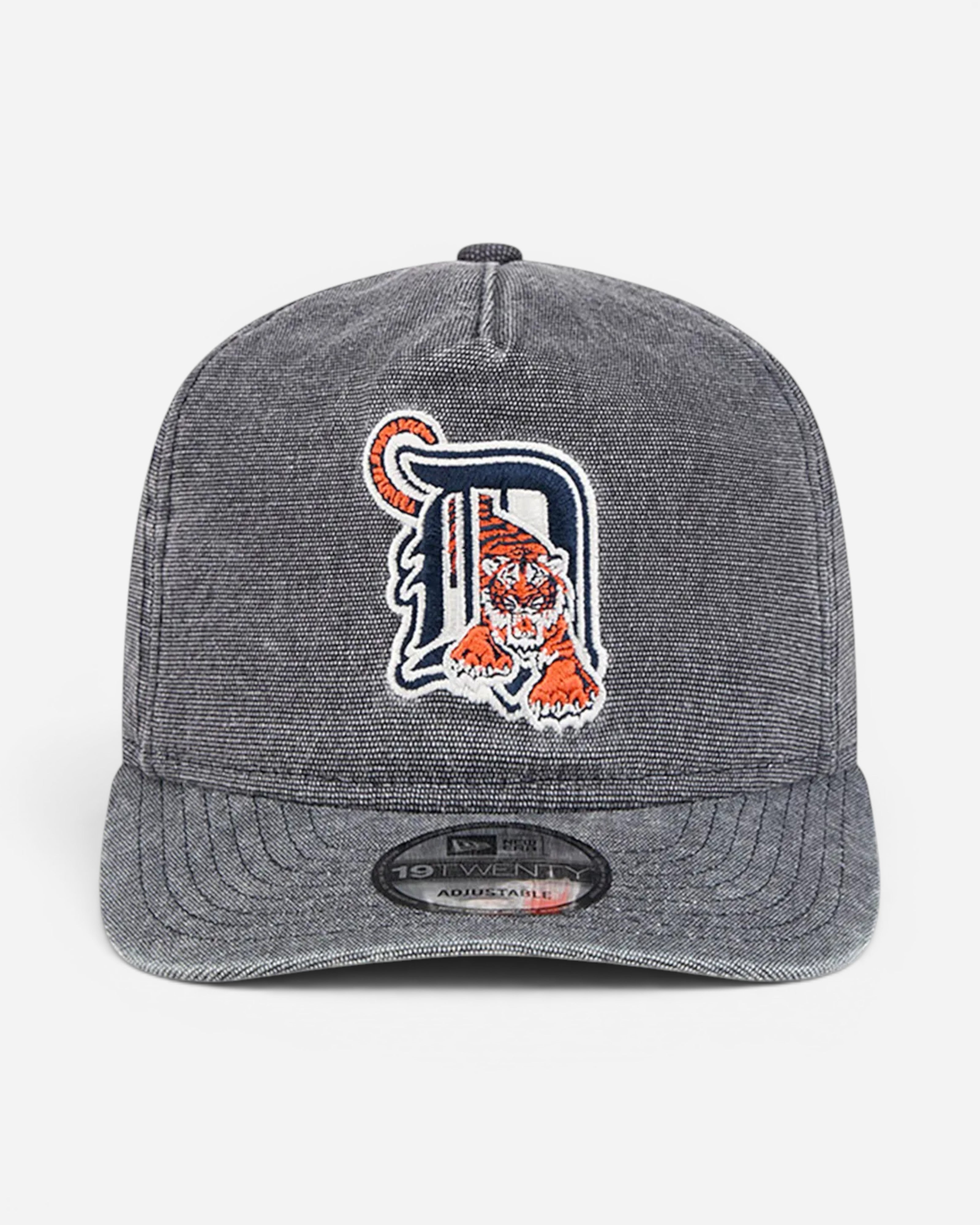 Astrofat grey denim baseball cap with embroidered Detroit Tigers logo and adjustable strapback
