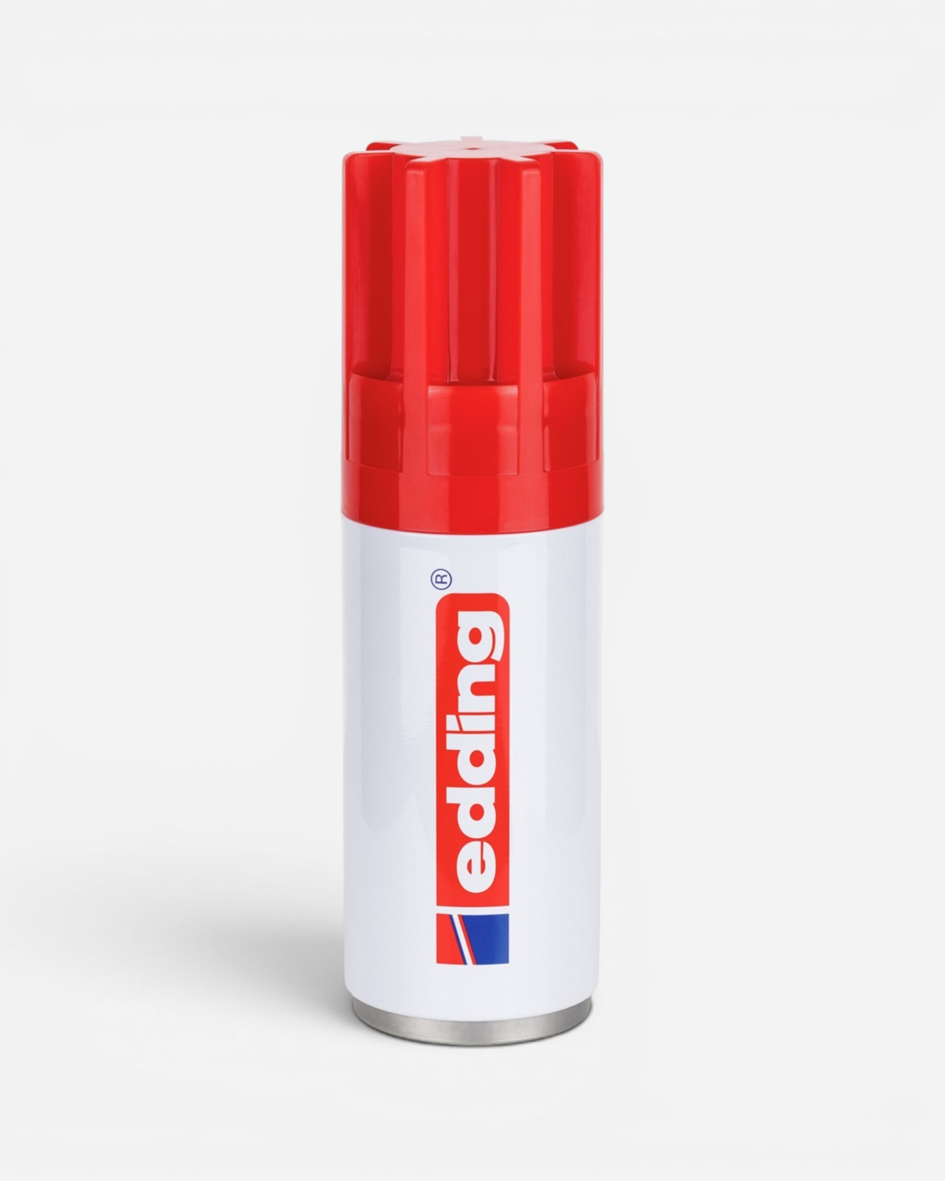 Astrofat Edding 3000 permanent marker, red cap, white barrel with red logo. Fine tip.