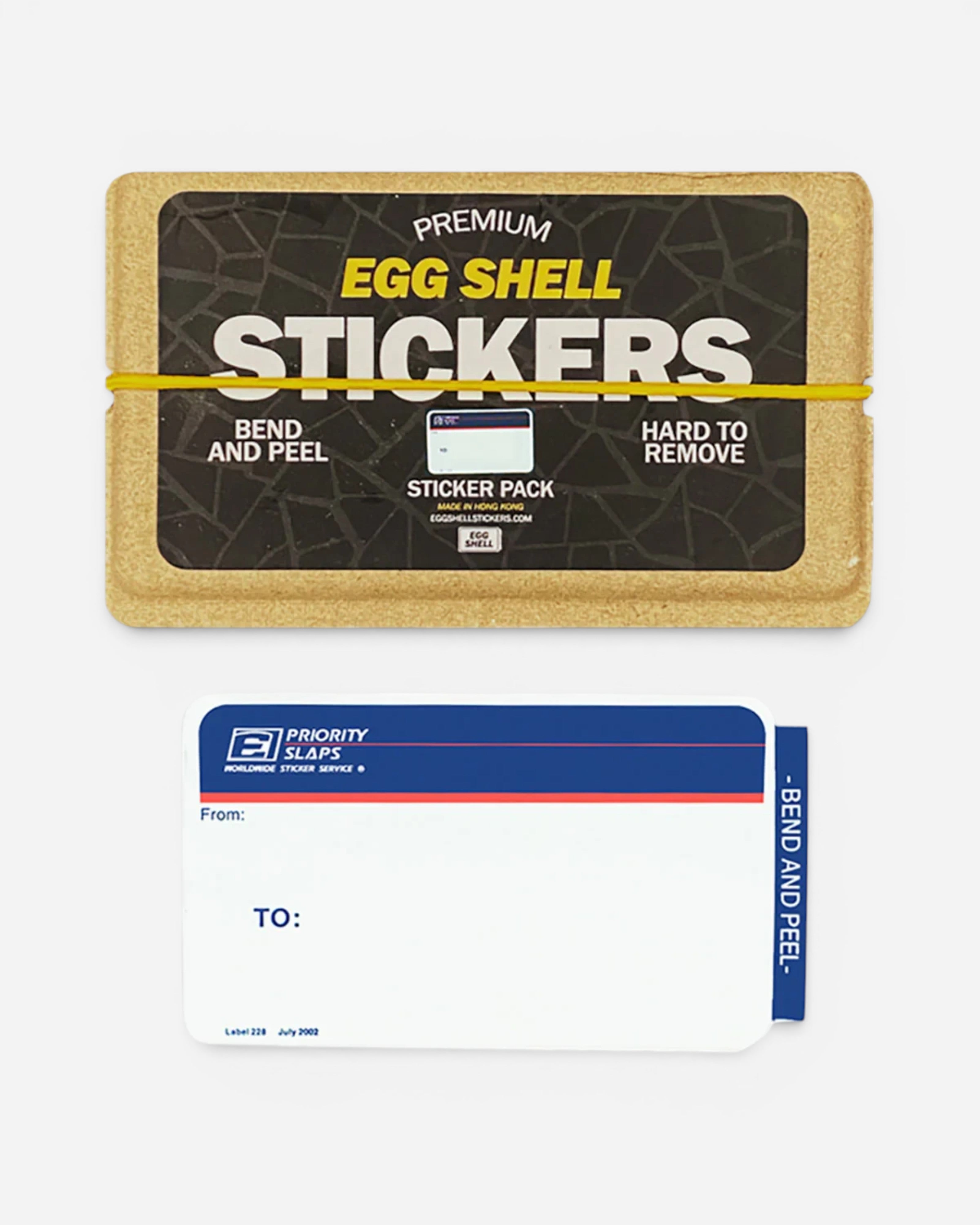 Astrofat Egg Shell Priority sticker pack with 80 tamper-proof vinyl labels for street art and graffiti tags.