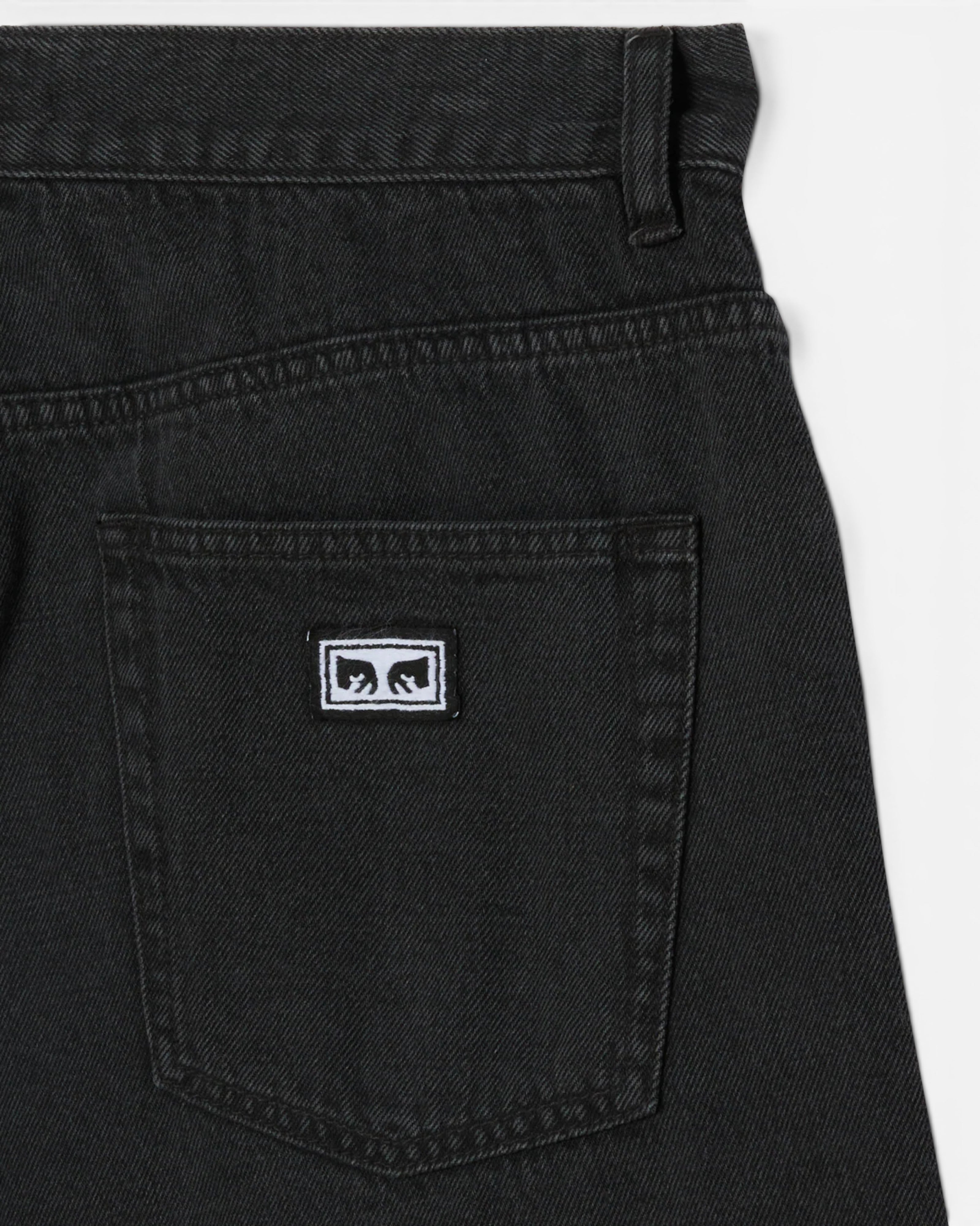 Astrofat Emerson Denim Short Washed Black jeans with 5-pocket style and button/zip closure.