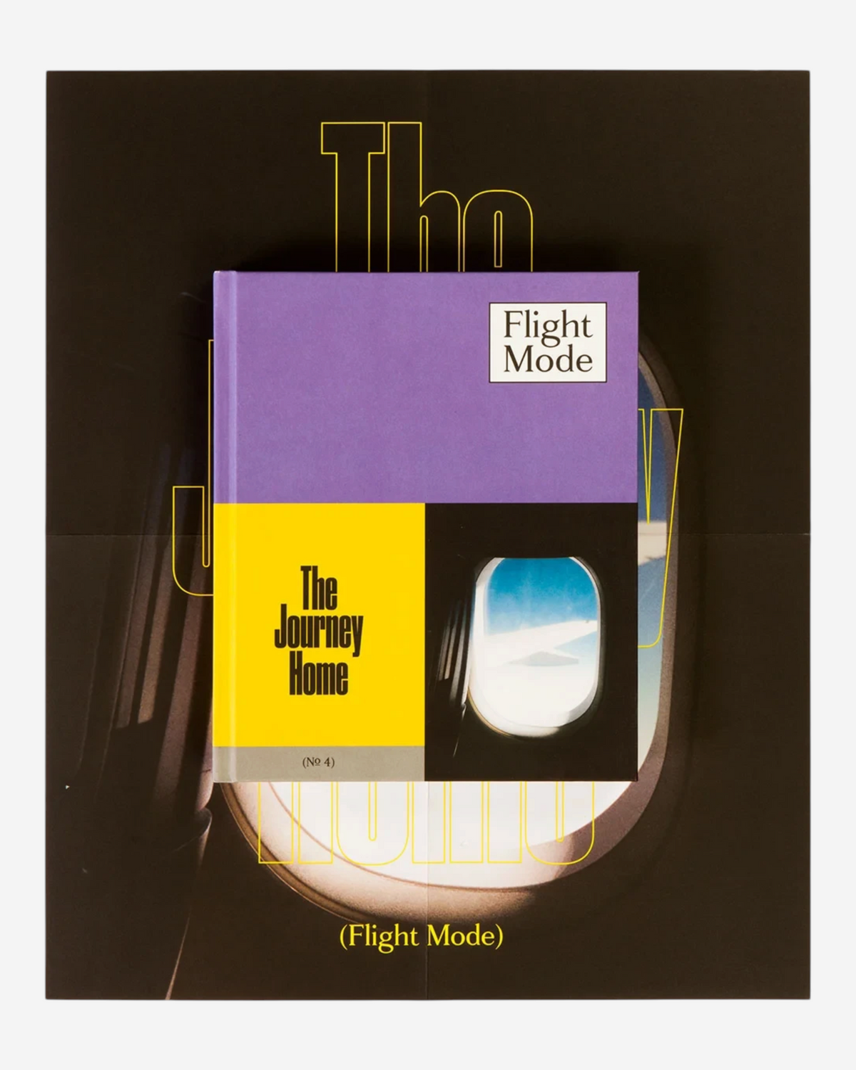 Astrofat Flight Mode 4 The Journey Home art book featuring a purple and yellow cover with an airplane window graphic.
