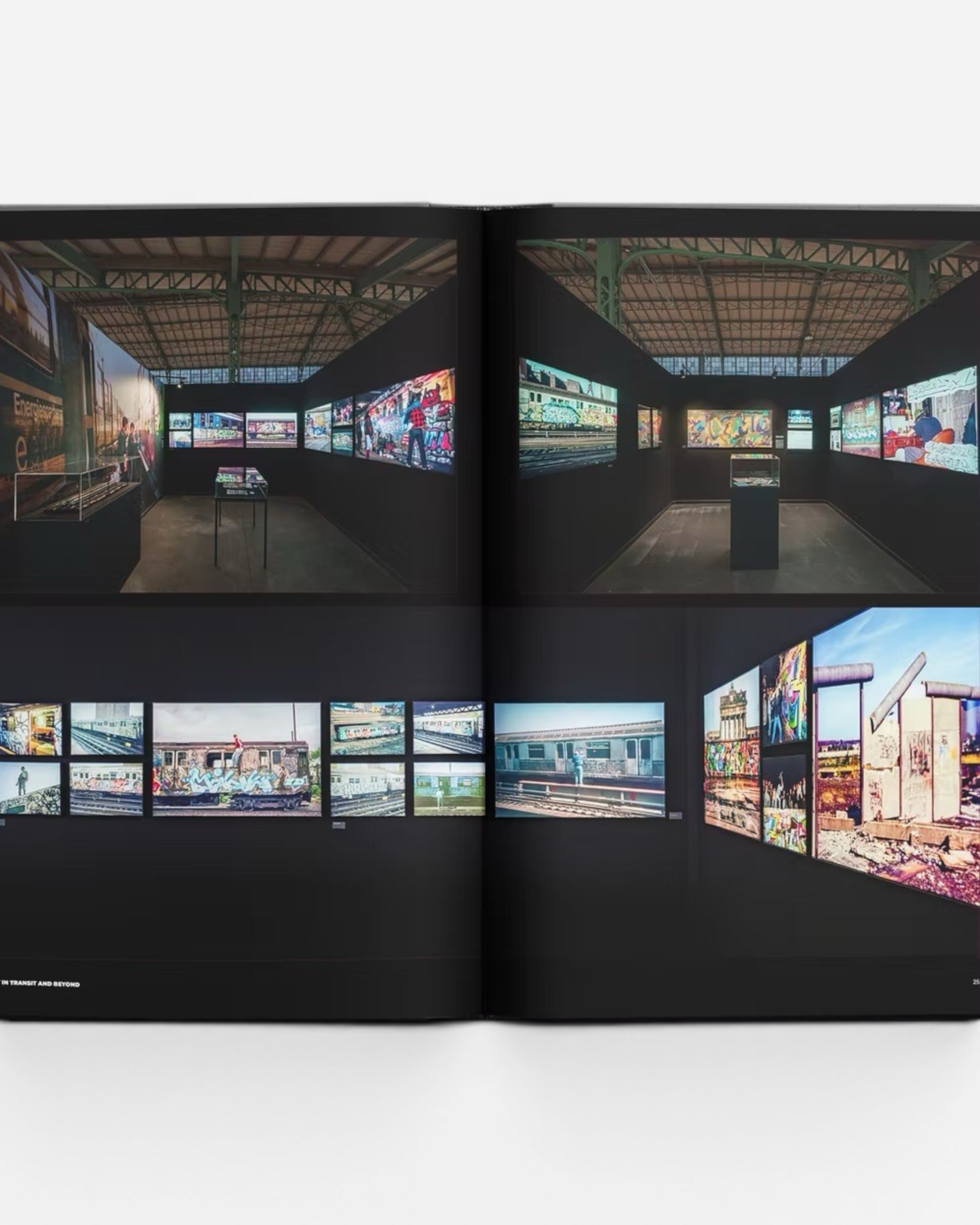 Astrofat Art In Transit And Beyond Hallenkunst exhibition catalog, featuring graffiti art on trains and walls.