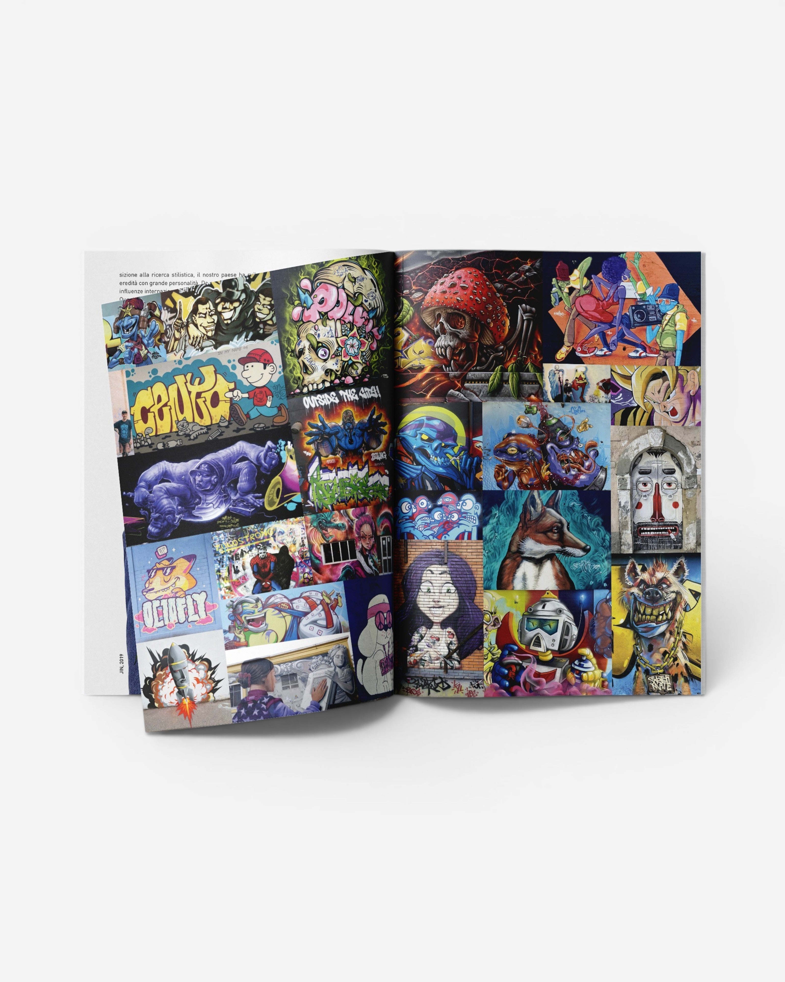 Astrofat book "PUPPETS: 30 Italian Masters Of Hip Hop Characters - Vol.2" featuring diverse graffiti art and character sketches.