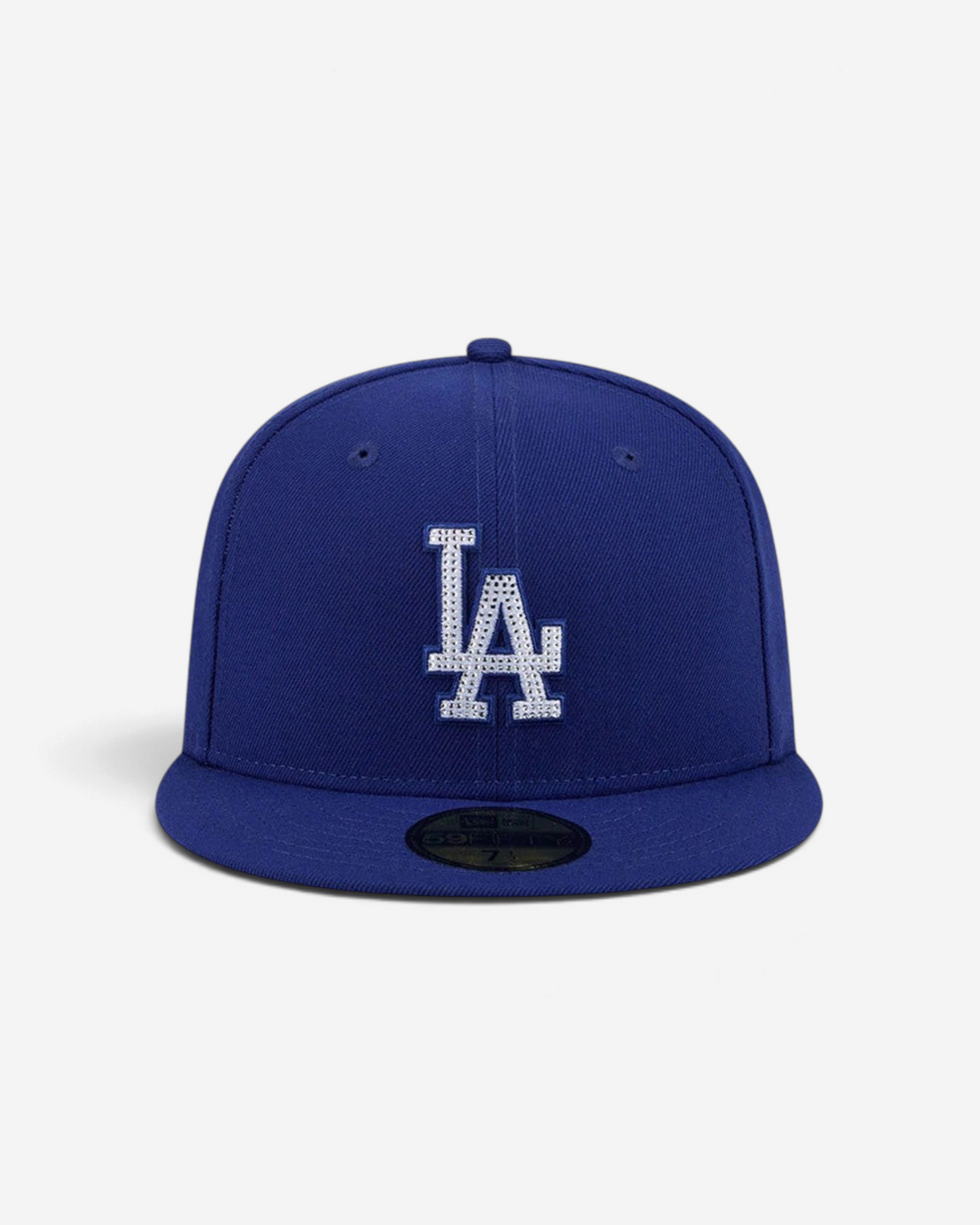 Astrofat dark blue 59FIFTY fitted LA Dodgers cap with a sparkling rhinestone logo on the front and flat visor.