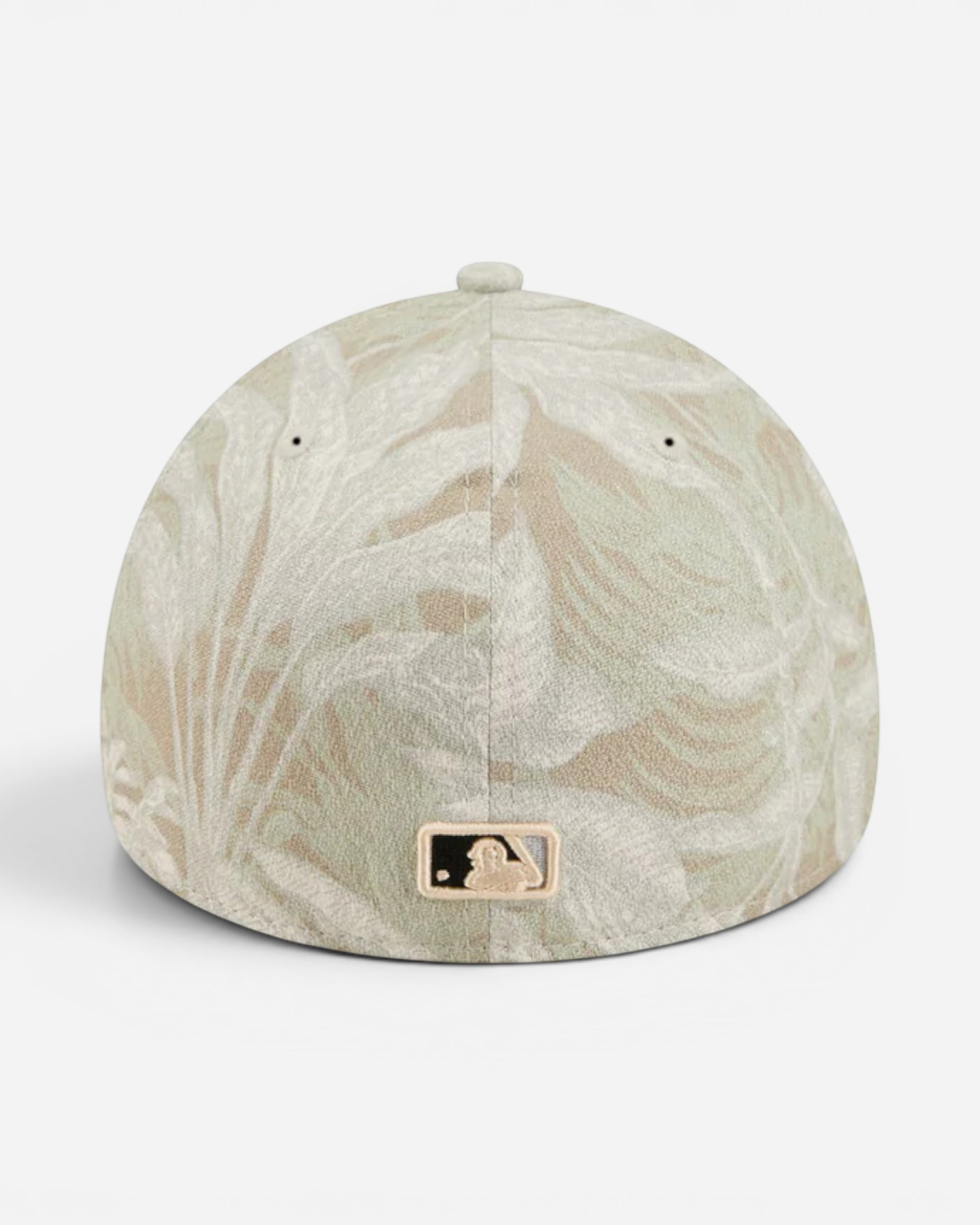 Astrofat Three Looms Leafy Palms Chicago White Sox 59FORTY A-Frame fitted cap in beige and green with MLB logo.