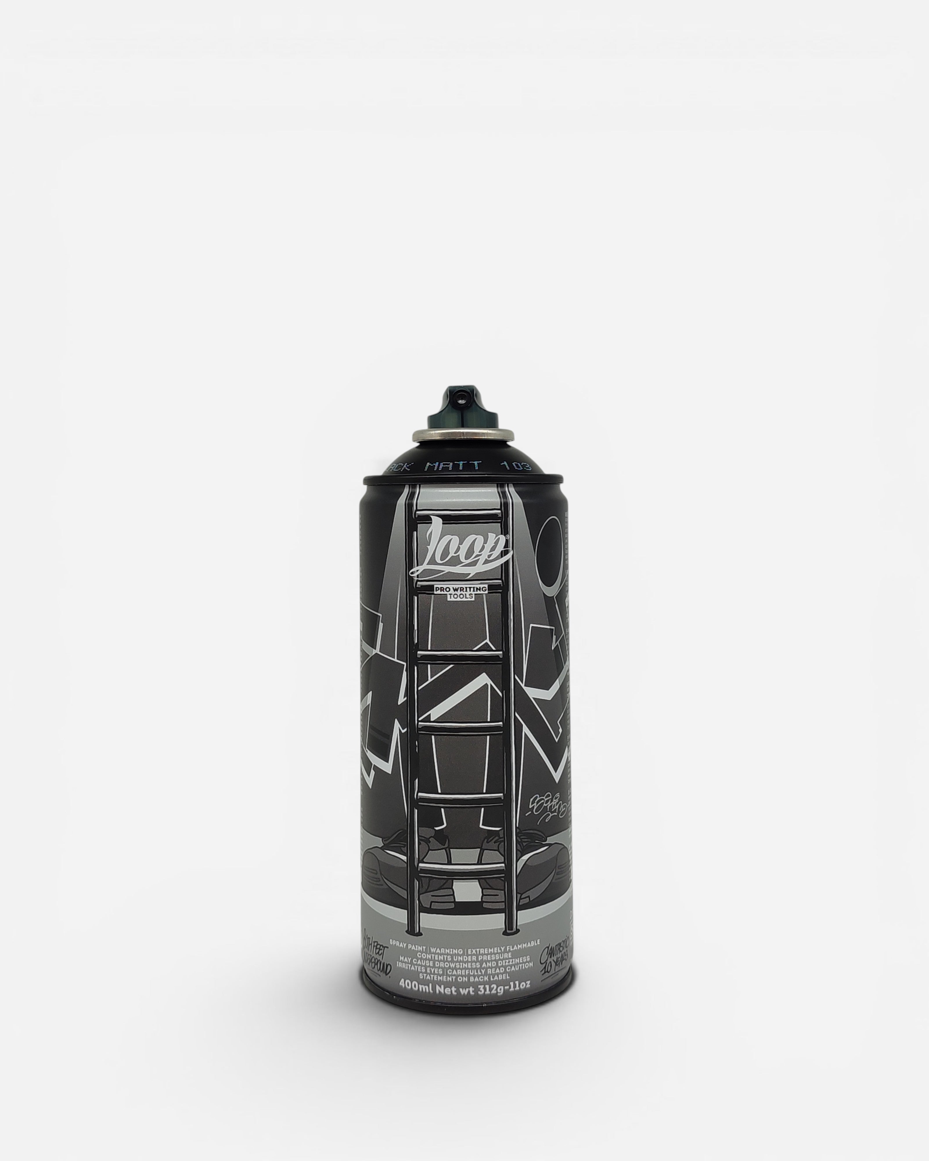 Astrofat Loop x Cantastic 10 Years Anniversary limited edition spray paint can in black and grey Beastville York color