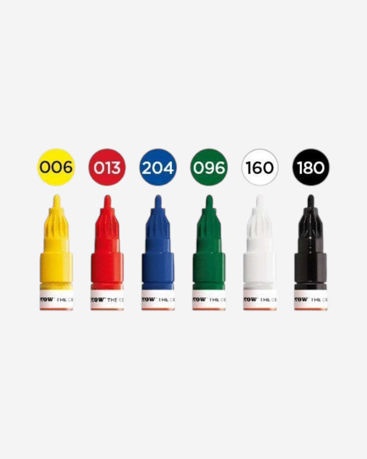 Astrofat Molotow One4All 2mm acrylic marker set featuring six vibrant colors with round tips for versatile art.