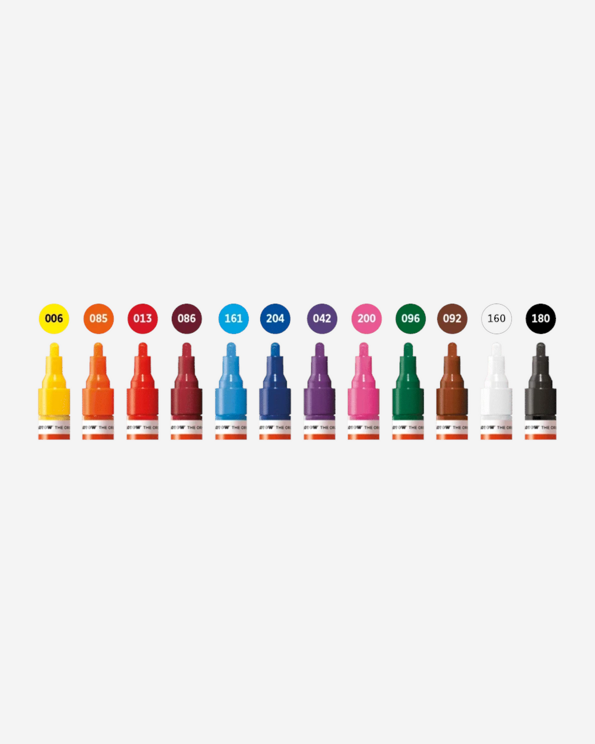 Astrofat Molotow One4All 4mm acrylic marker set featuring 12 vibrant assorted colors in a clear storage box