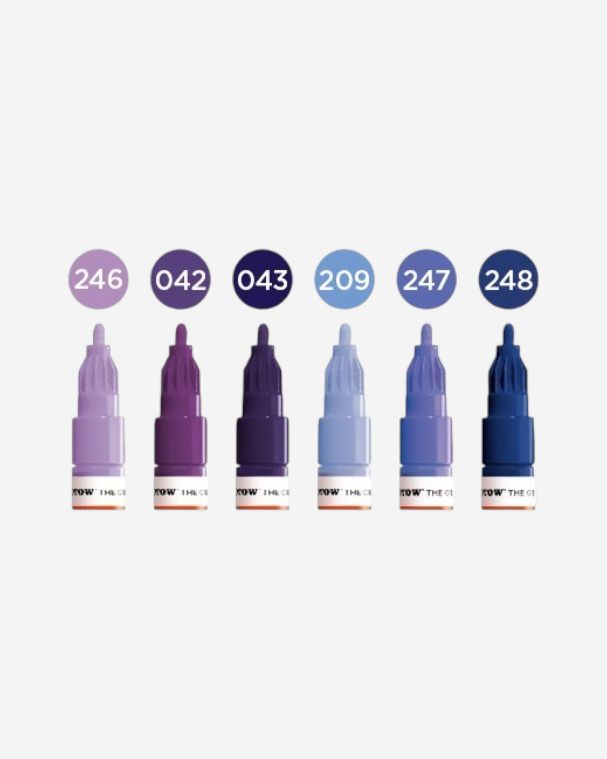 Astrofat set of 6 Molotow One4All 2mm acrylic markers in various violet and blue shades with round tips