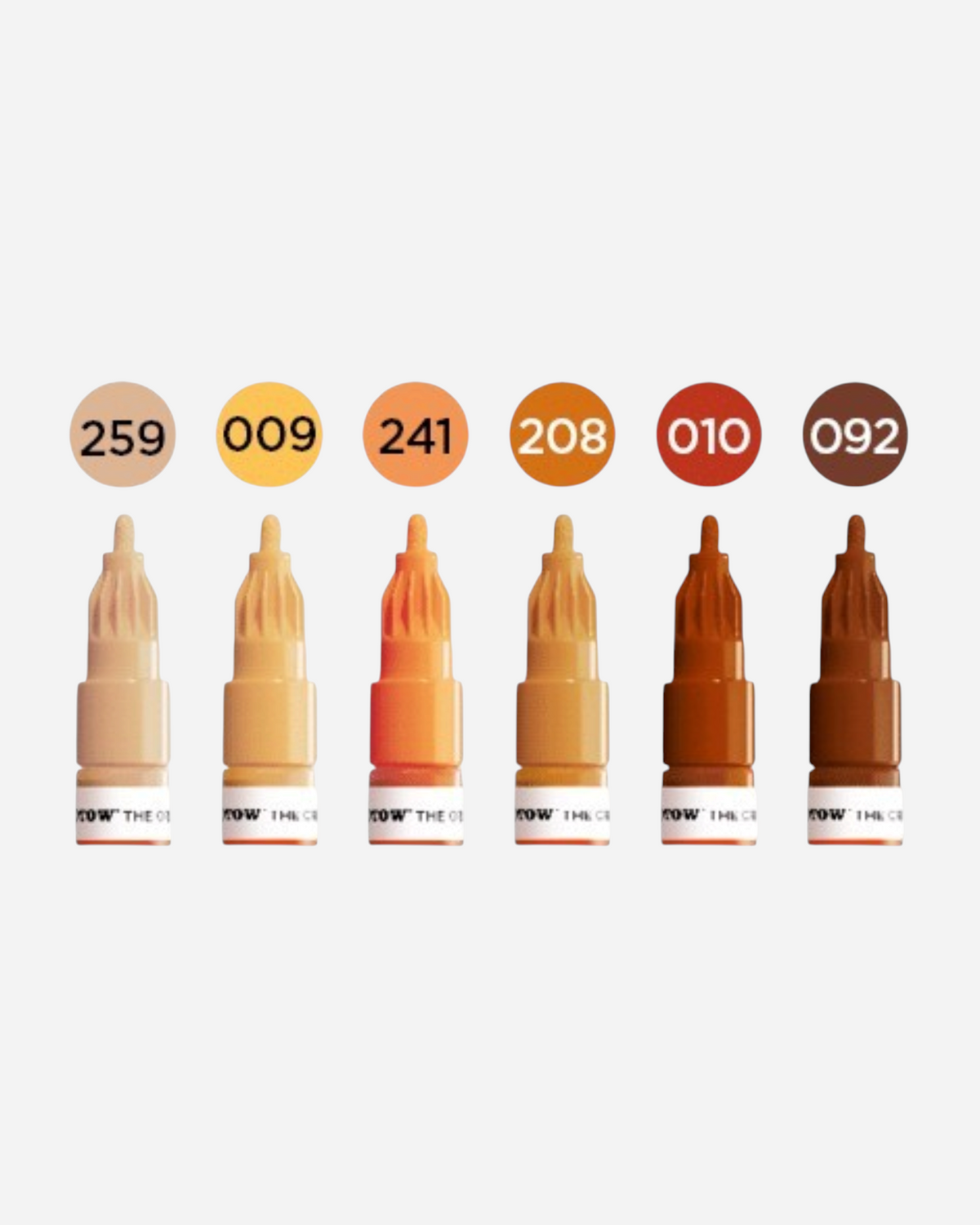 Astrofat set of six Molotow One4All 2mm acrylic markers in various brown and earth tones with numbered caps