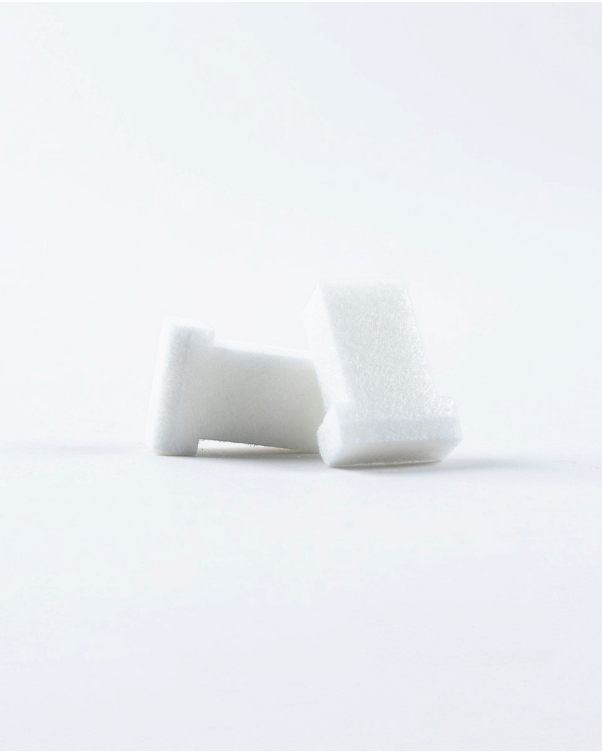 Astrofat pack of three white 15mm broad felt replacement tips for Molotow markers on a white background.