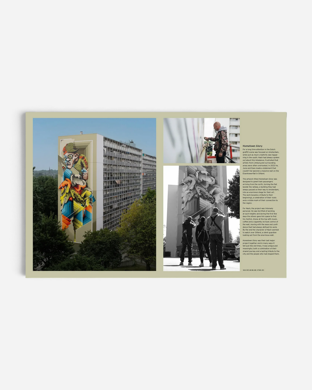 Astrofat Nash Master Of Puppets art book open to a spread featuring graffiti murals and photography of street artists.