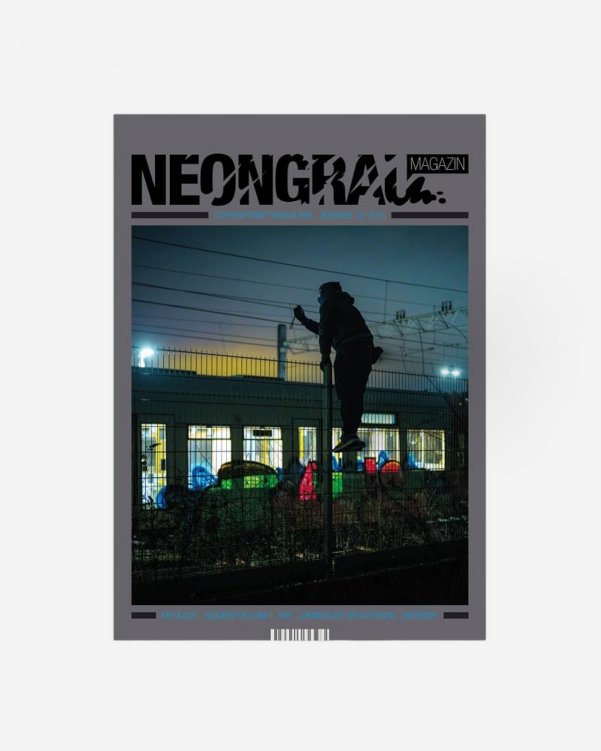 Astrofat Neongrau Magazine Issue 13 featuring contemporary vandalism photography of trains and graffiti walls.