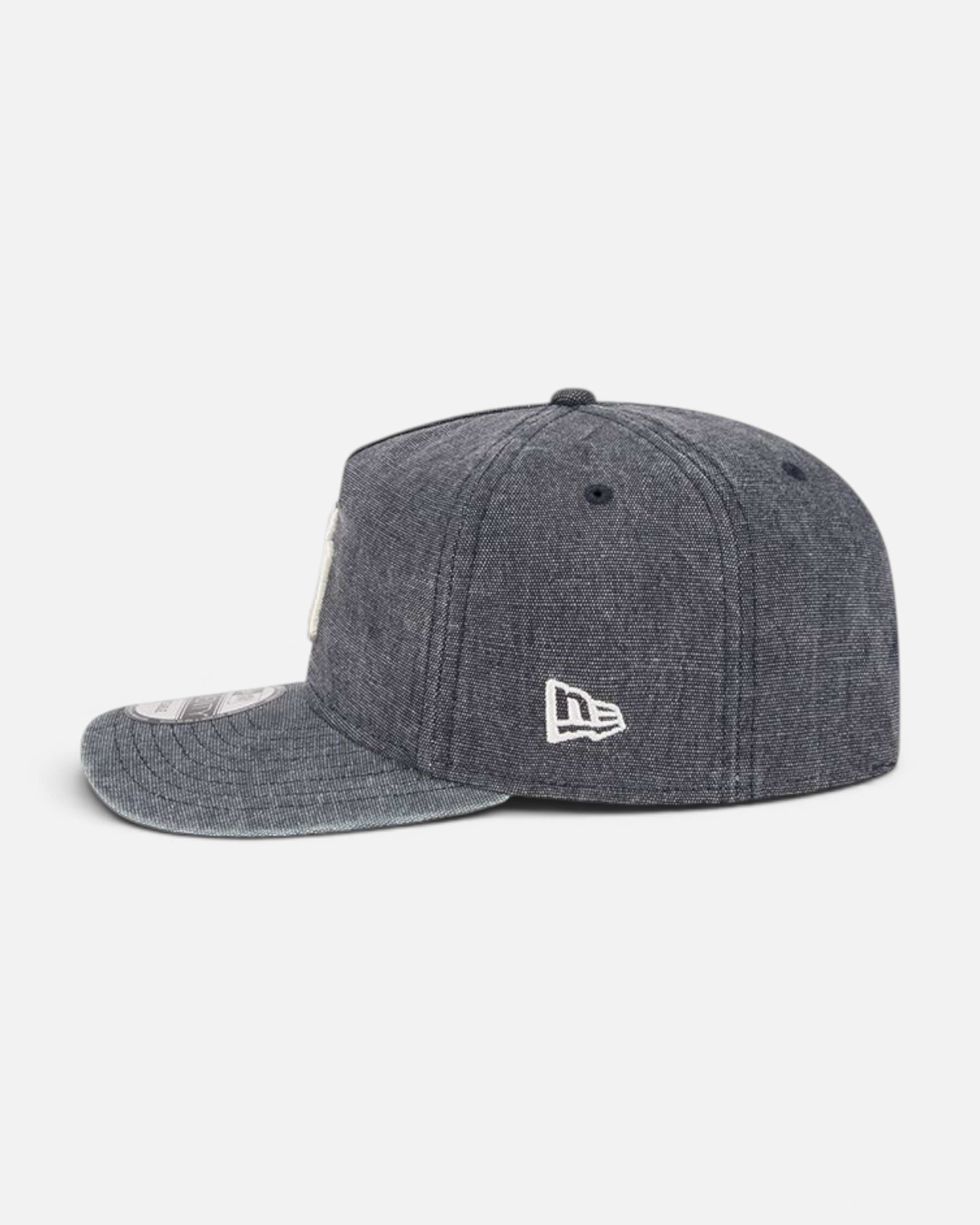 Astrofat New York Yankees championship baseball cap in navy blue denim with a curved brim and adjustable strapback closure.