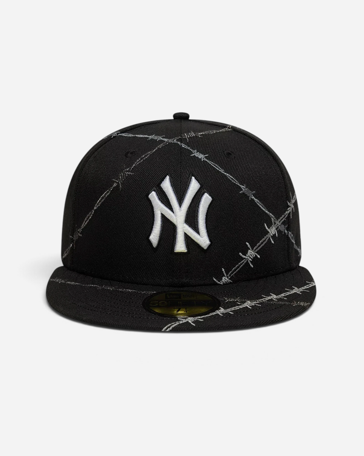 Astrofat New York Yankees 59FIFTY fitted cap in navy with white logo and embroidered barbed wire detailing