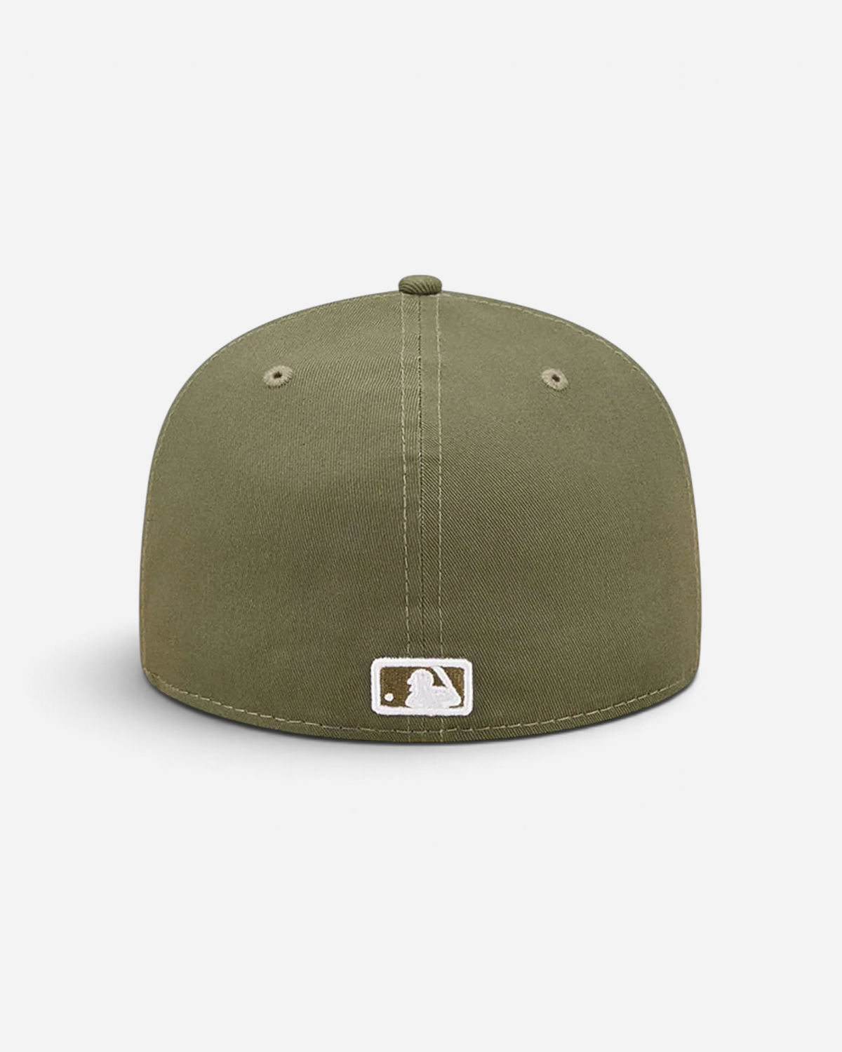 Astrofat 59FIFTY New York Yankees fitted cap in olive green with a white MLB logo on the back.